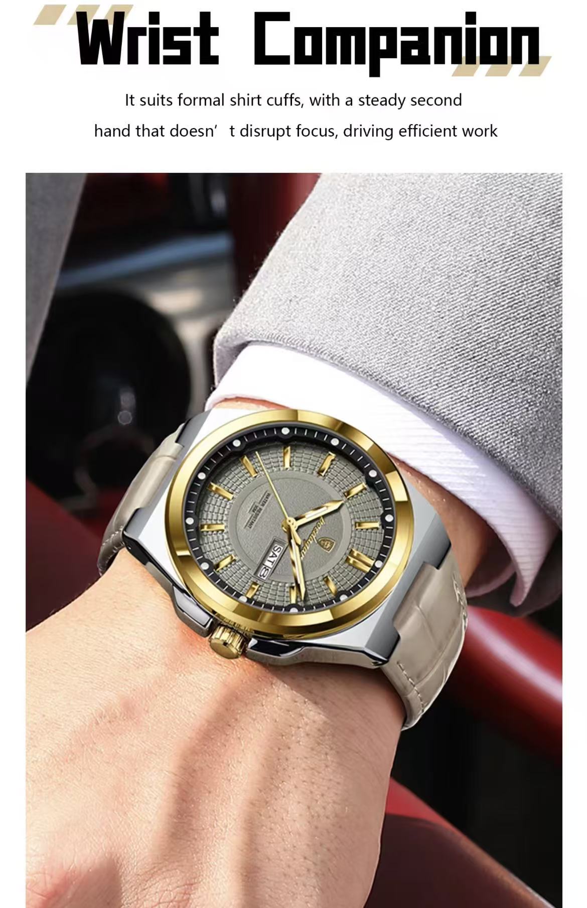 POEDAGAR 896 Mens Wristwatches Top Luxury Waterproof Sport Wrist Watch Quartz Genuine Leather Band Relogio Masculino Watches