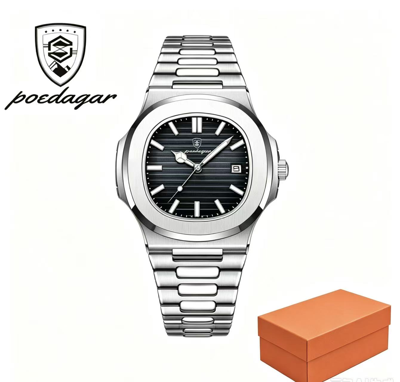 POEDAGAR 613  Strap Mens New Luxury Fashion Watch Luminous Waterproof Quartz Watches With Date