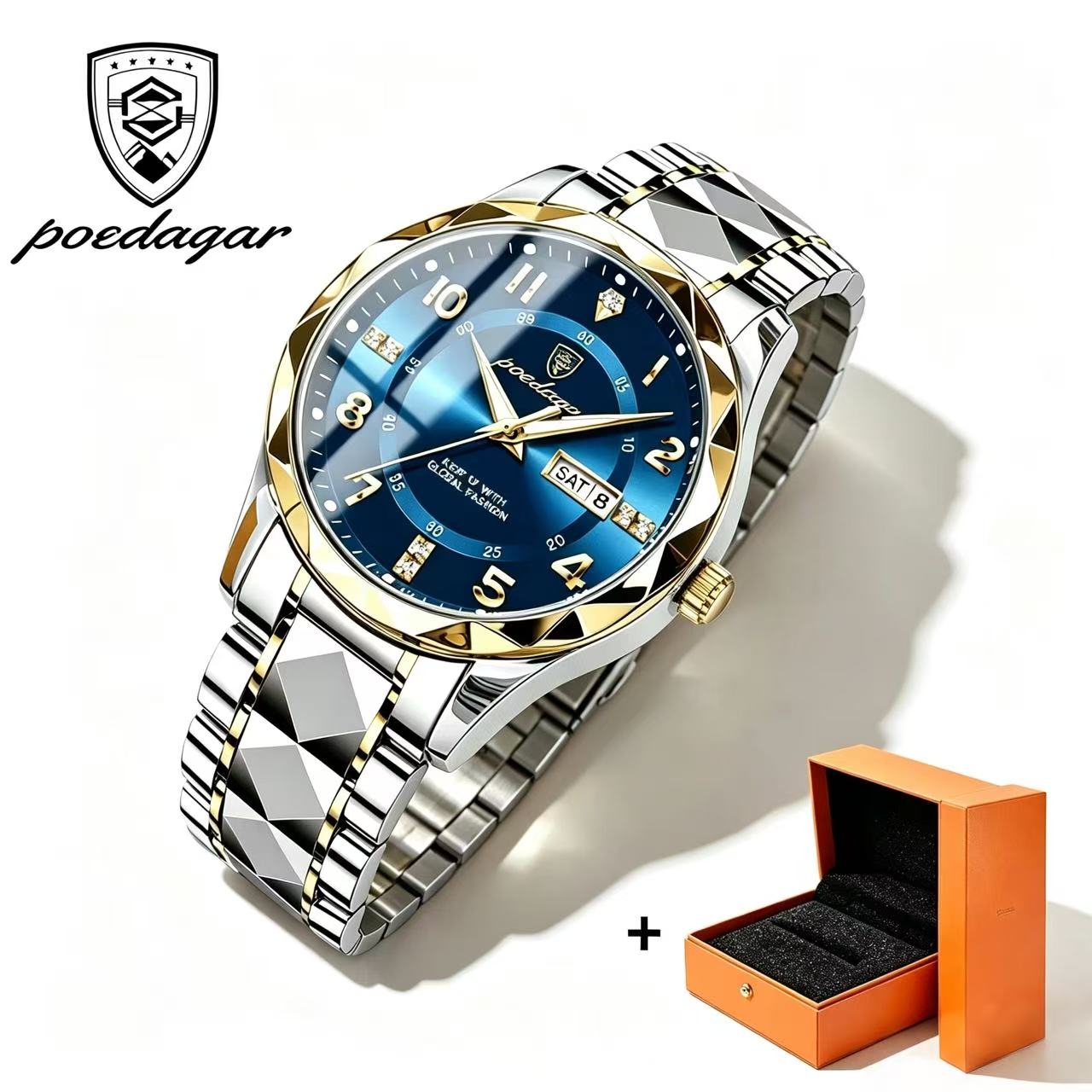 Swiss Brand POEDAGAR 858 New Style Men's Watch Luxury Waterproof Luminous Quartz Wristwatch Live Broadcast Bestseller
