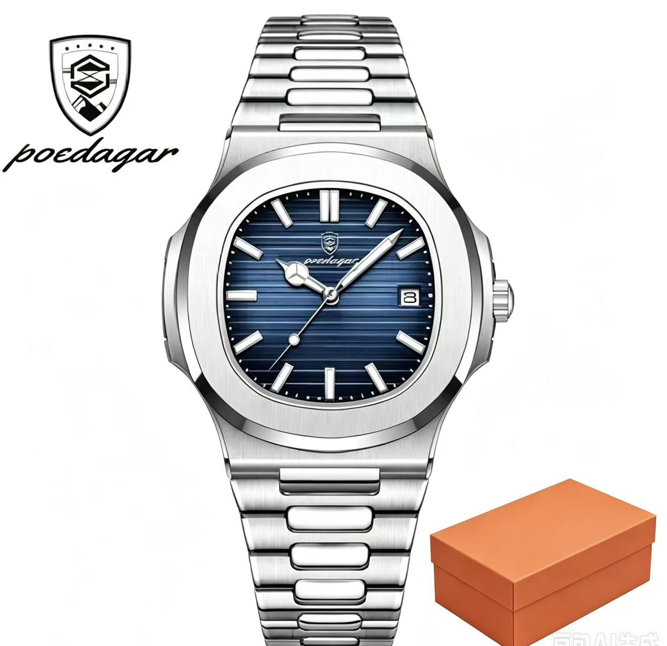 POEDAGAR 613  Strap Mens New Luxury Fashion Watch Luminous Waterproof Quartz Watches With Date