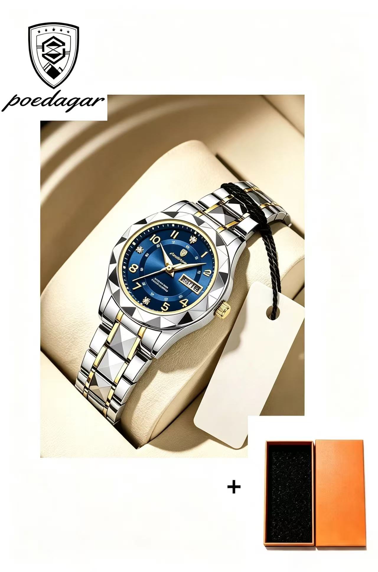POEDAGAR 782 Fashion Luxury Women Watches Stainless Steel Wristwatch Waterproof Luminous Lady Quartz Watches