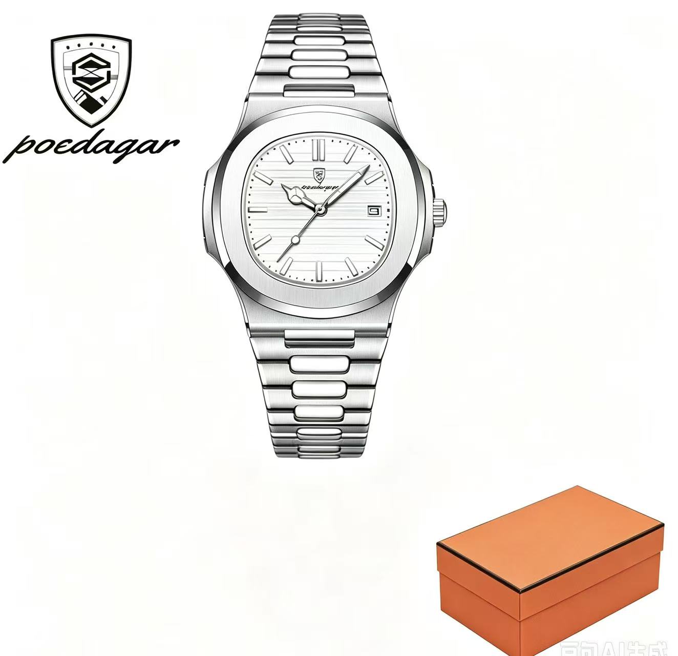 POEDAGAR 613  Strap Mens New Luxury Fashion Watch Luminous Waterproof Quartz Watches With Date