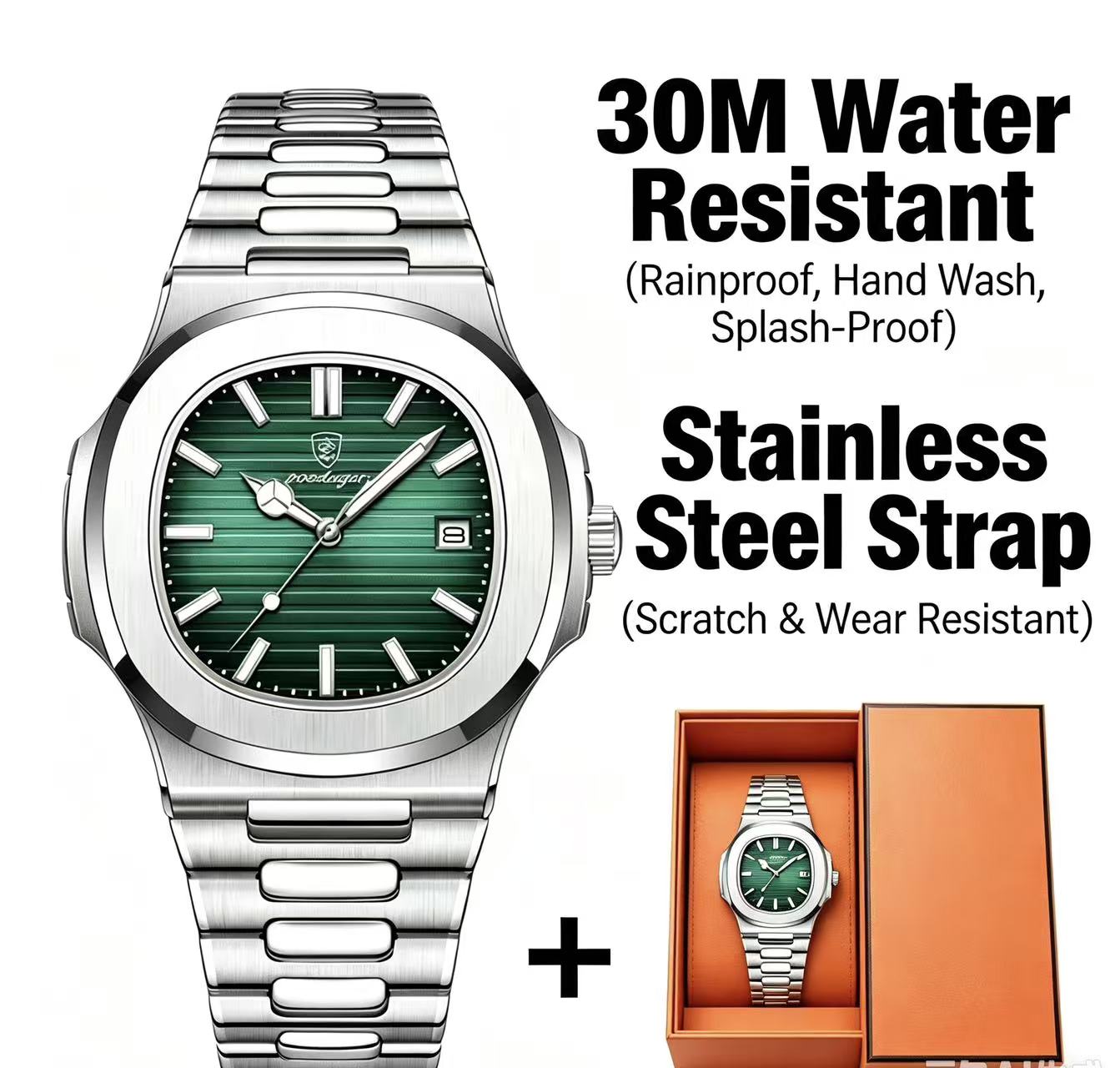POEDAGAR 613  Strap Mens New Luxury Fashion Watch Luminous Waterproof Quartz Watches With Date