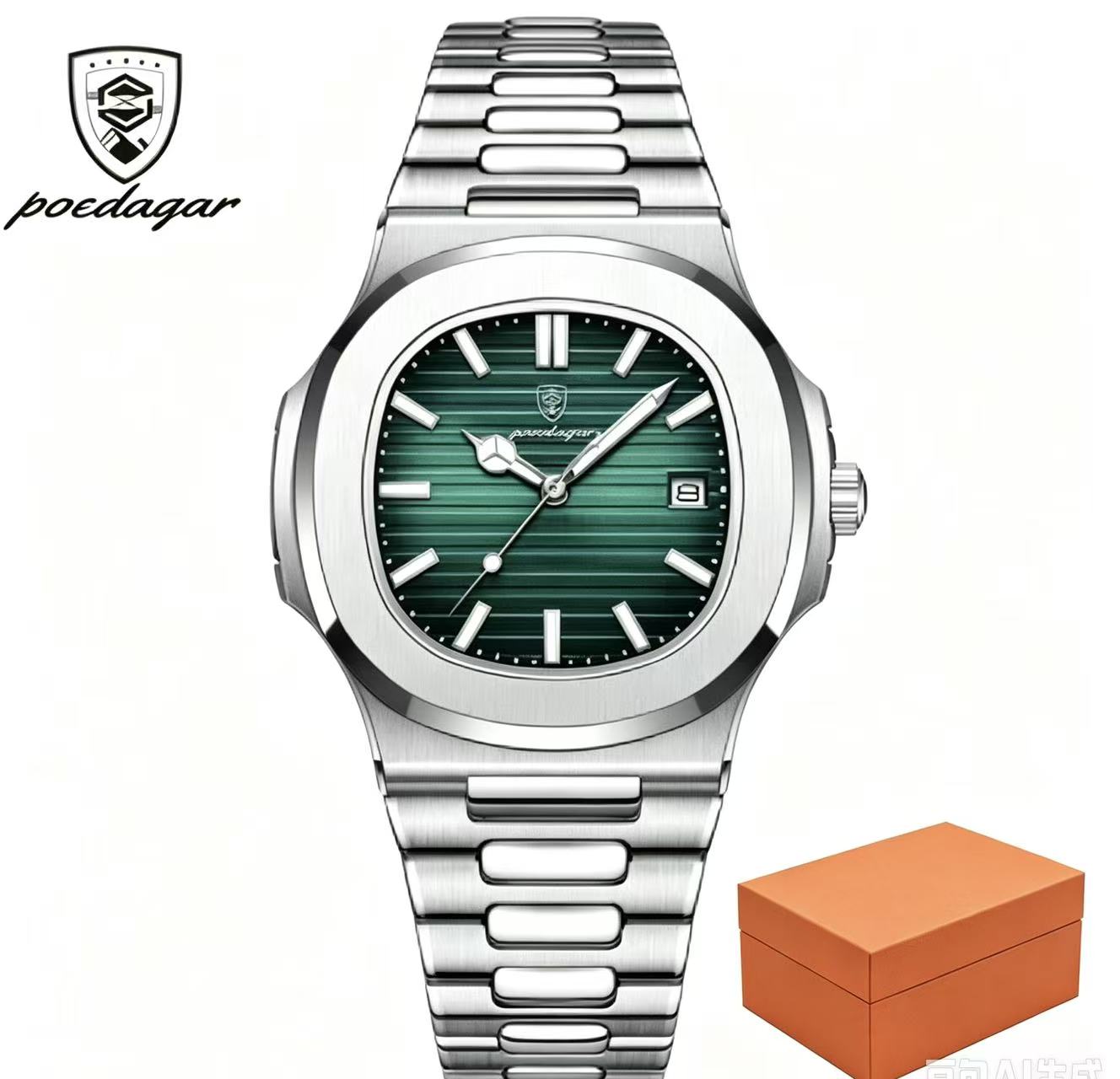 POEDAGAR 613  Strap Mens New Luxury Fashion Watch Luminous Waterproof Quartz Watches With Date
