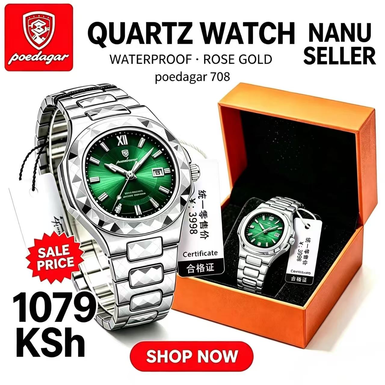 POEDAGAR 708 Watch Sports Quartz Ladies Watch for Women Ladies Quartz Watch Luminous Waterproof Stainless Steel Customization