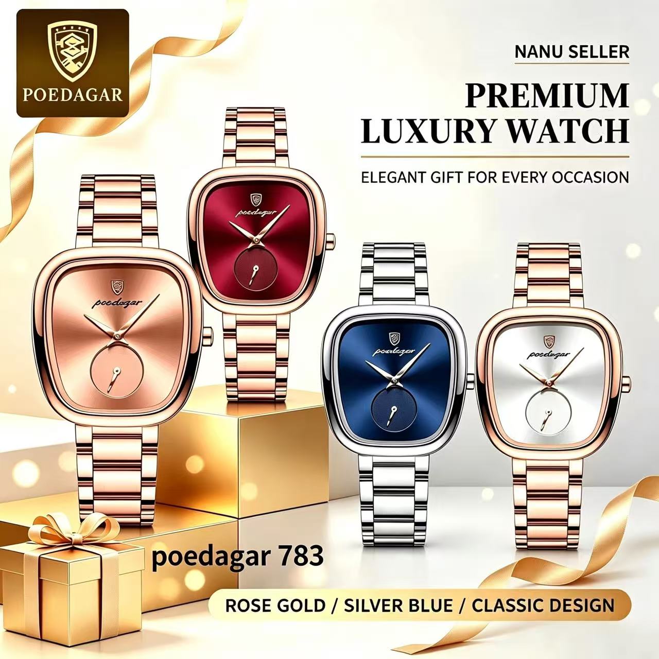 POEDAGAR  783 Luxury Ladies Watch Accessories Watch Waterproof Stainless Steel Bracelet Quartz Watches for Women
