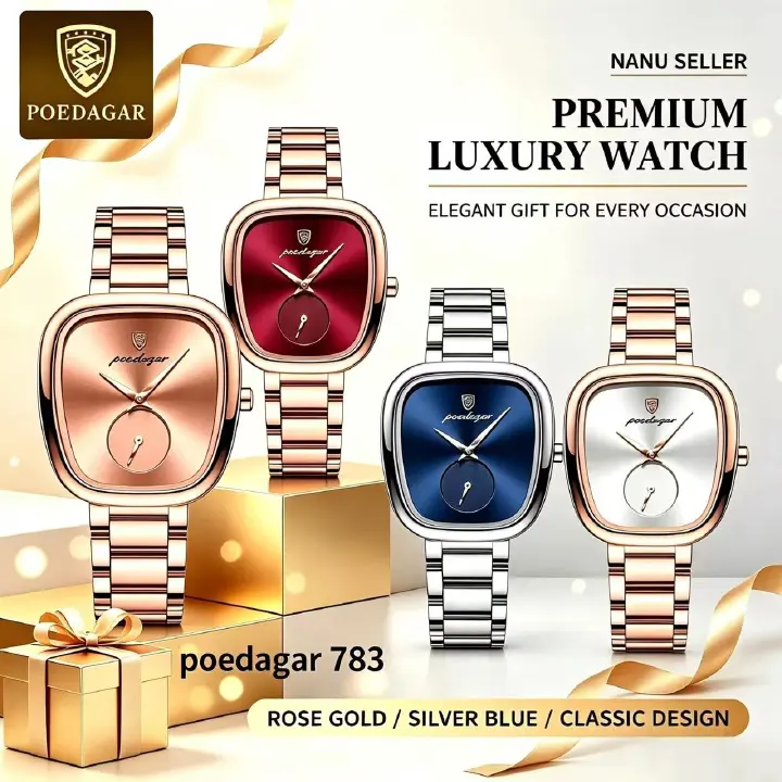 POEDAGAR  783 Luxury Ladies Watch Accessories Watch Waterproof Stainless Steel Bracelet Quartz Watches for Women