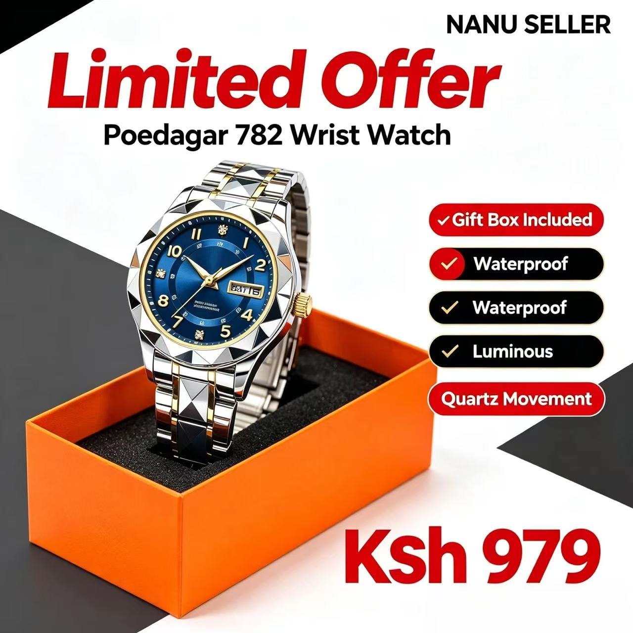 POEDAGAR 782 Fashion Luxury Women Watches Stainless Steel Wristwatch Waterproof Luminous Lady Quartz Watches