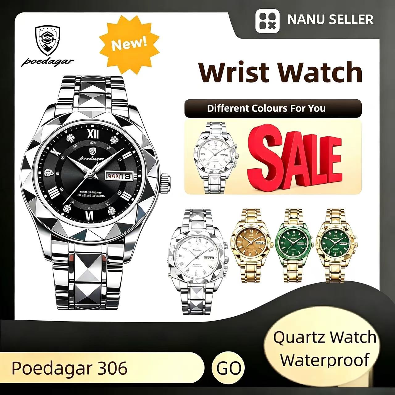 POEDAGAR 306 Luxury Ladies Watch Luminous Waterproof Week Woman Wristwatch Stainless Steel Women Quartz Watches Reloj