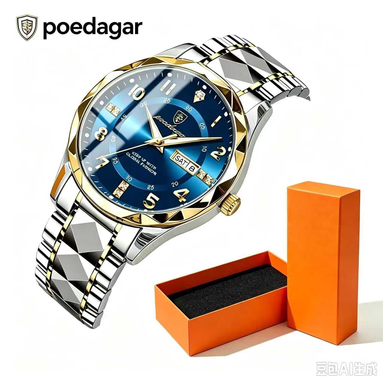Swiss Brand POEDAGAR 858 New Style Men's Watch Luxury Waterproof Luminous Quartz Wristwatch Live Broadcast Bestseller
