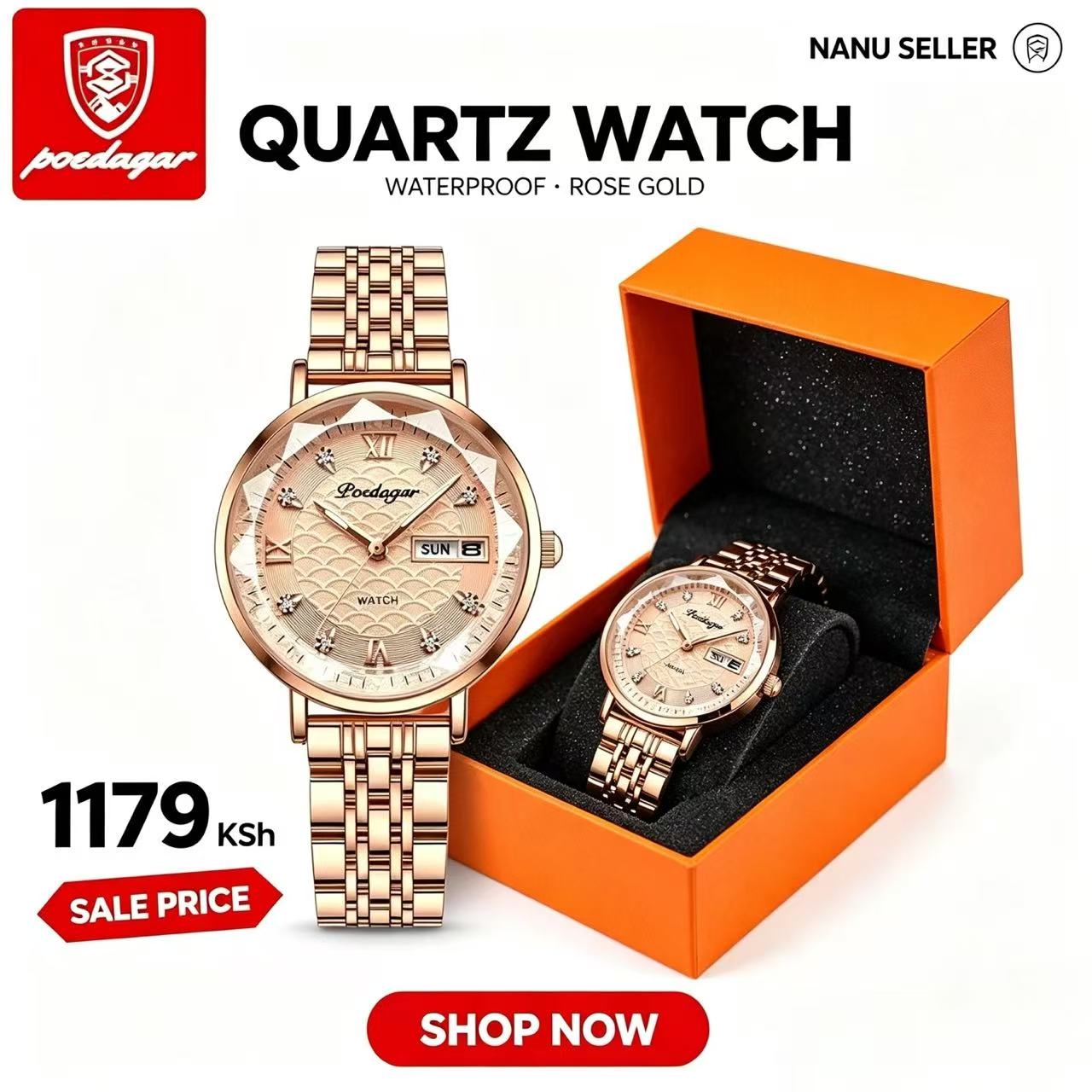 POEDAGAR 3011  Waterproof Luminous Ladies' Watch Women Student Calendar Slim Quartz Watch Stainless Steel Strap Wristwatch