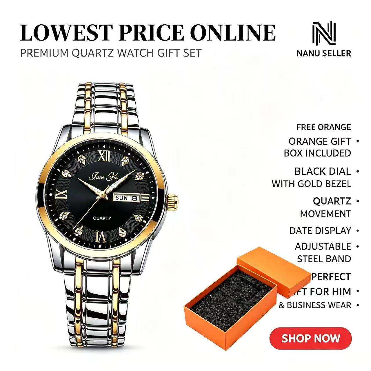 Men Watch Top Brand Luxury Automatic Quartz Watches Man Steel Business Waterproof Sport Clock