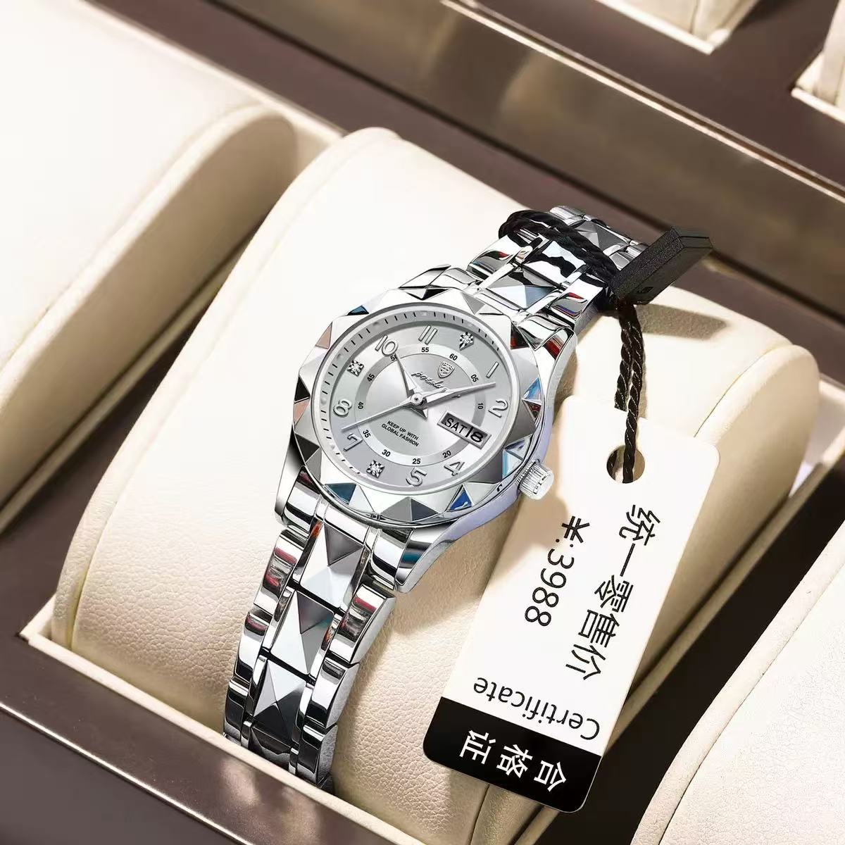 POEDAGAR 782 Fashion Luxury Women Watches Stainless Steel Wristwatch Waterproof Luminous Lady Quartz Watches