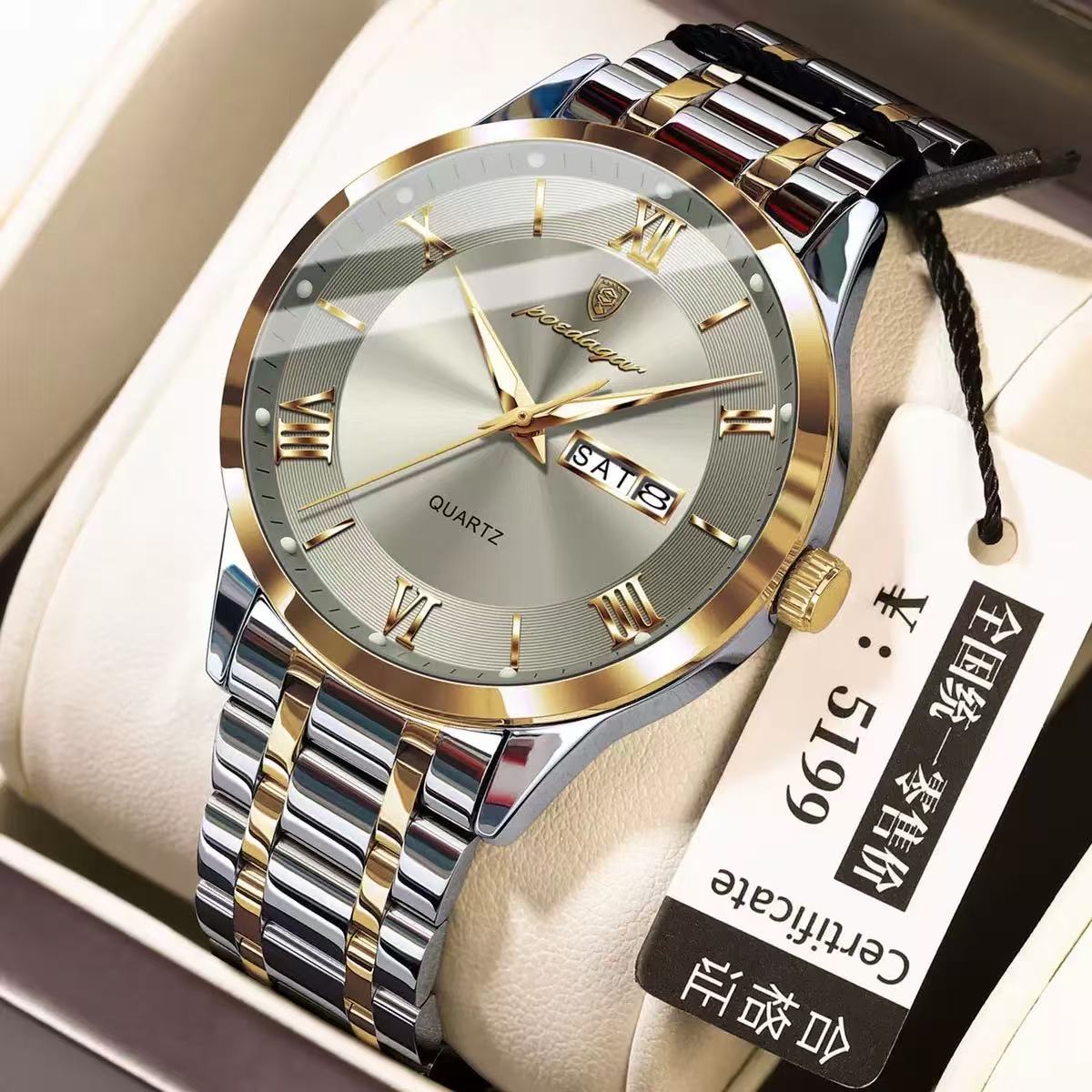 Poedagar 978 Luxury Quartz Watches Stainless Steel Bracelet Watch for Men Luminous Waterproof Mens Watch