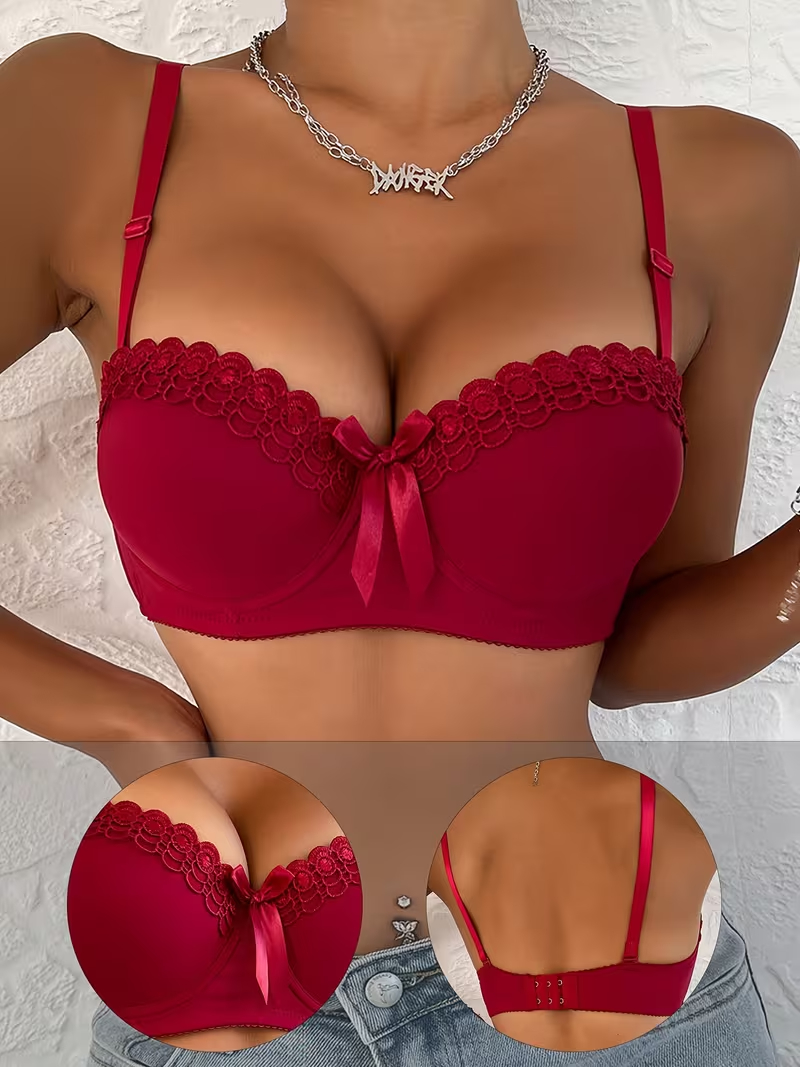 Push Up Bra Women Lace Underwire Padded Bra Sexy Lingerie Comfortable Everyday Brassiere