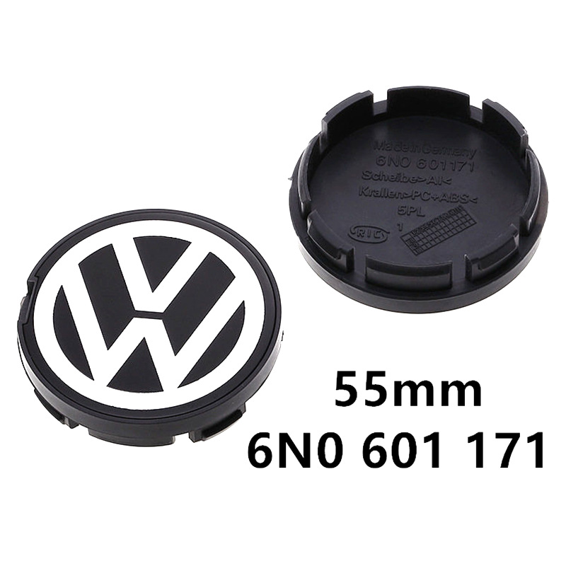 4 pcs VW Wheel Center Caps Volkswagen Hub Cap 55mm 56mm 60mm 63mm 65mm 70mm for Golf Polo Passat Jetta Tiguan Touareg Alloy Rim Centre Cover Badge