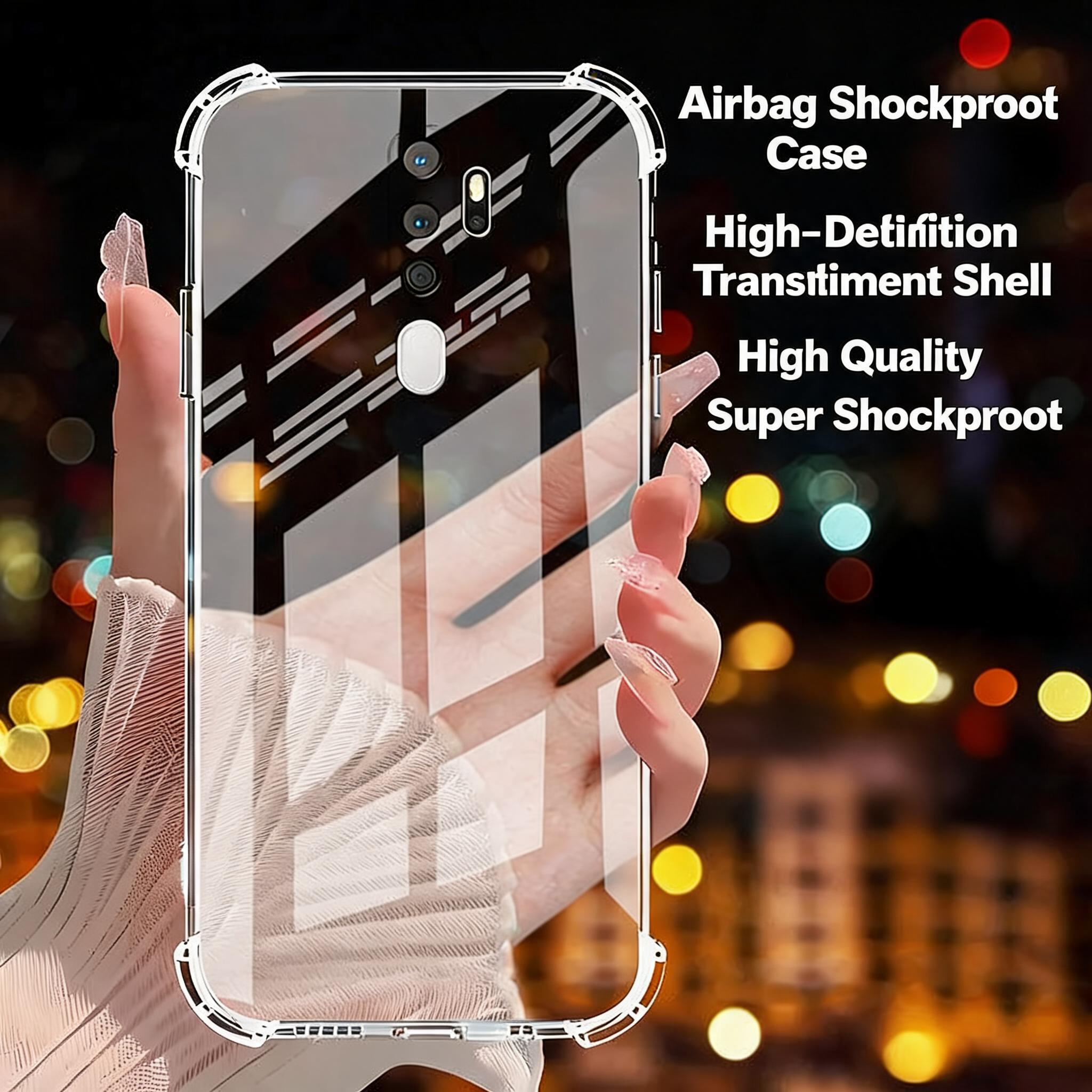 Clear Case for Oppo A-Series Shockproof Airbag Corners Transparent Silicone Cover A53 A55 A57 A58 A72 A91 A93 5G Anti Drop Camera Protection Soft TPU Back Cover