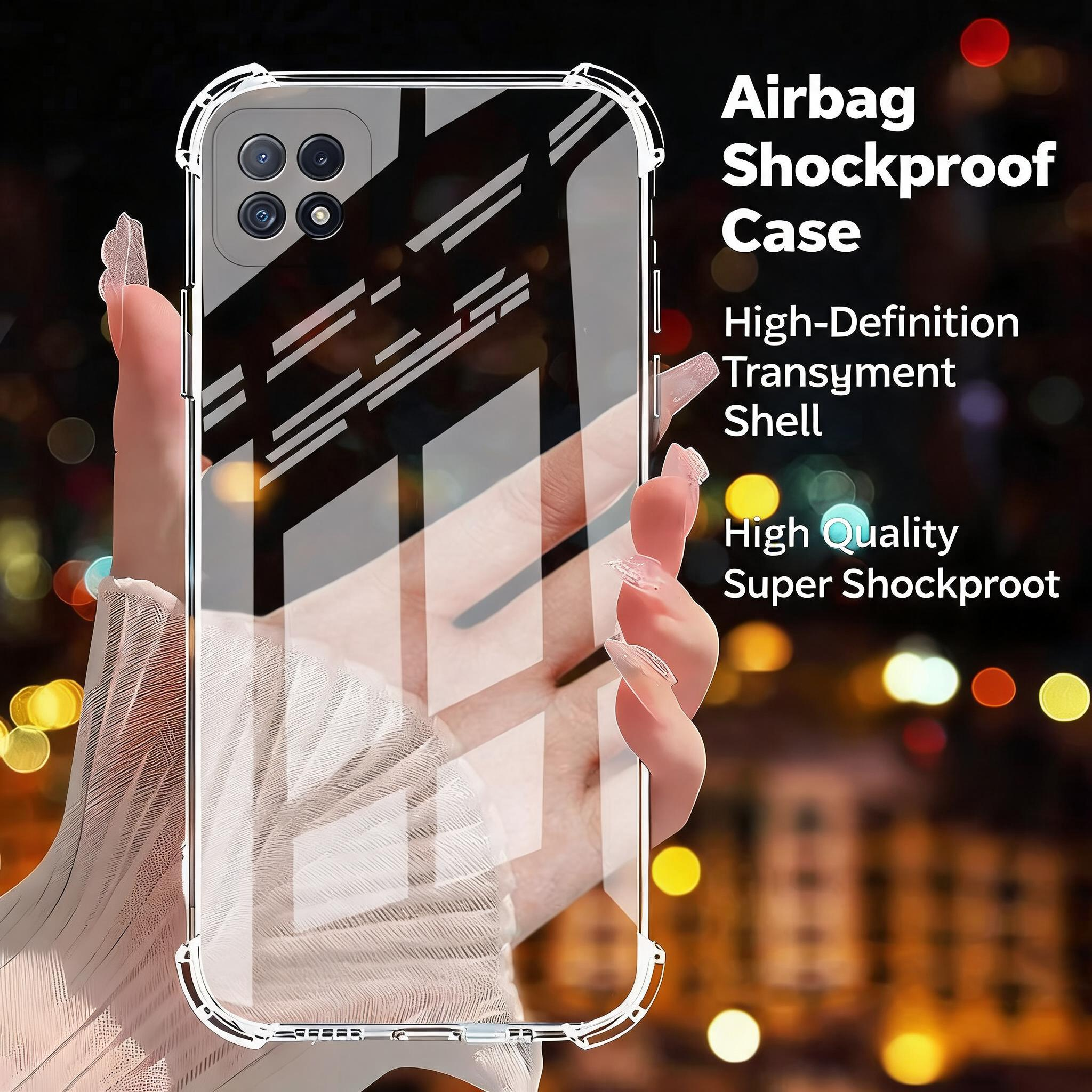 Clear Case for Oppo A-Series Shockproof Airbag Corners Transparent Silicone Cover A53 A55 A57 A58 A72 A91 A93 5G Anti Drop Camera Protection Soft TPU Back Cover