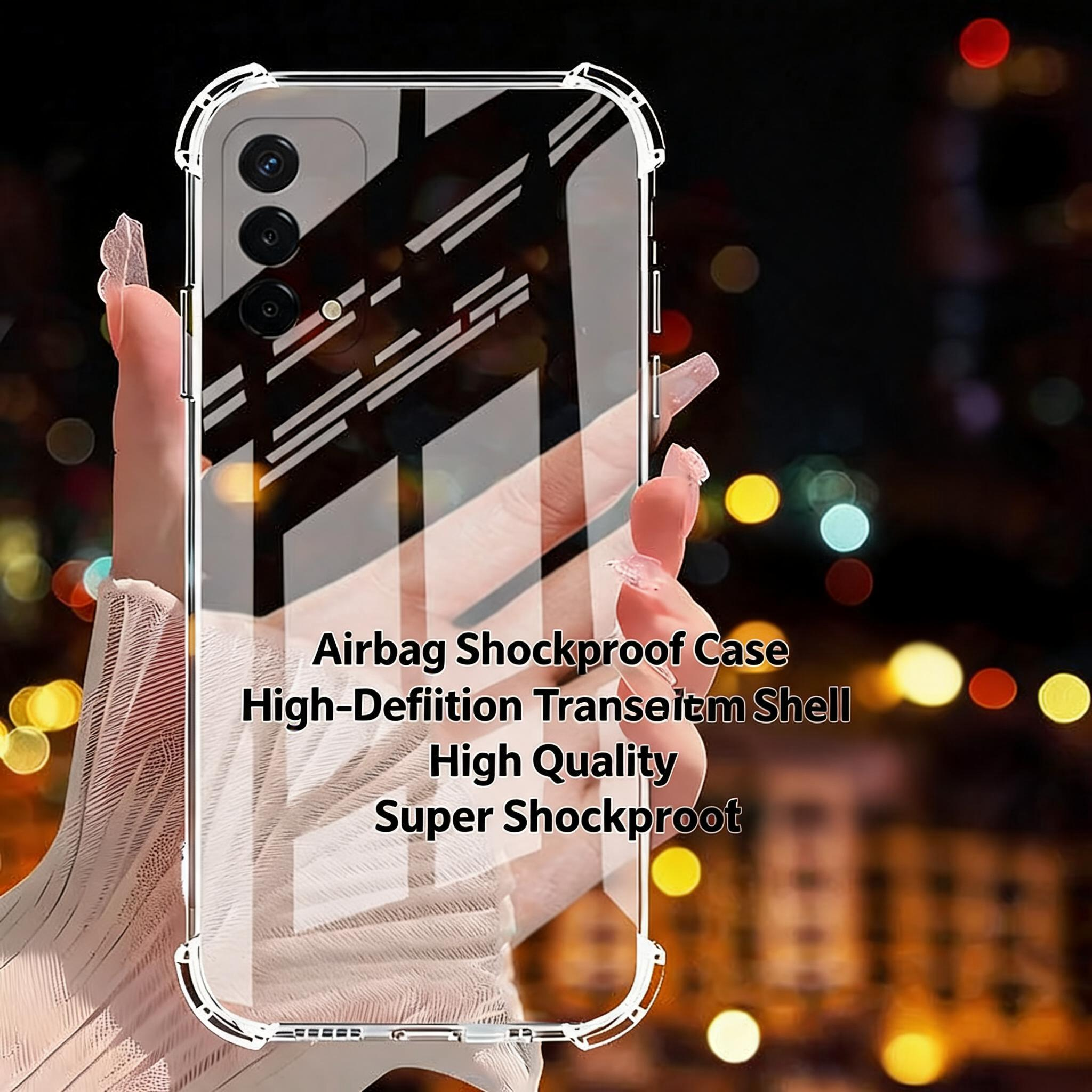 Clear Case for Oppo A-Series Shockproof Airbag Corners Transparent Silicone Cover A53 A55 A57 A58 A72 A91 A93 5G Anti Drop Camera Protection Soft TPU Back Cover
