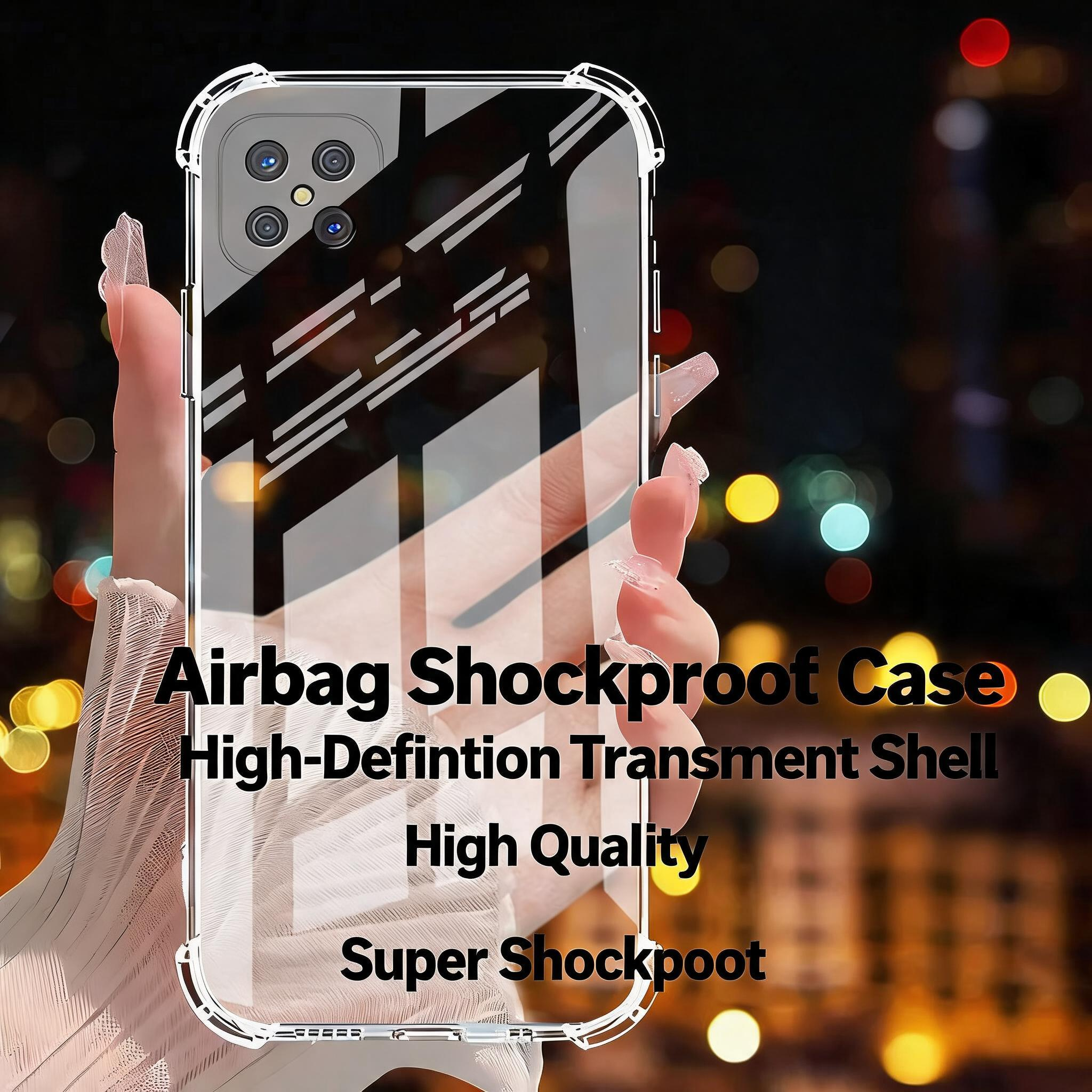 Clear Case for Oppo A-Series Shockproof Airbag Corners Transparent Silicone Cover A53 A55 A57 A58 A72 A91 A93 5G Anti Drop Camera Protection Soft TPU Back Cover