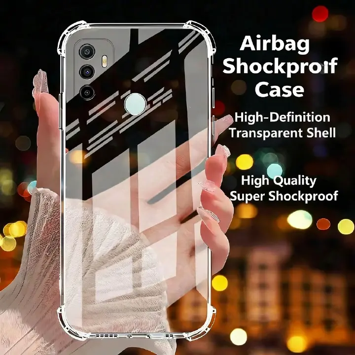 Clear Case for Oppo A-Series Shockproof Airbag Corners Transparent Silicone Cover A53 A55 A57 A58 A72 A91 A93 5G Anti Drop Camera Protection Soft TPU Back Cover