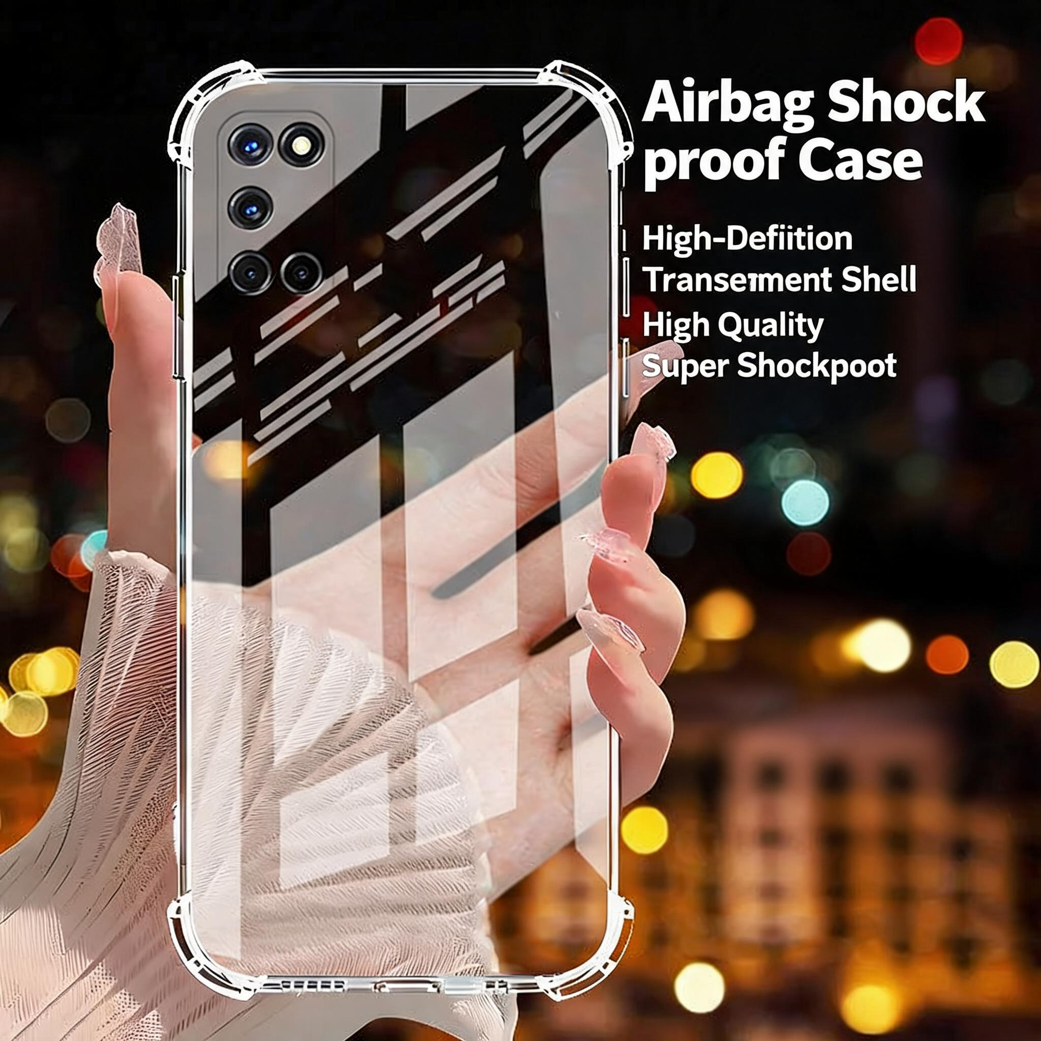 Clear Case for Oppo A-Series Shockproof Airbag Corners Transparent Silicone Cover A53 A55 A57 A58 A72 A91 A93 5G Anti Drop Camera Protection Soft TPU Back Cover