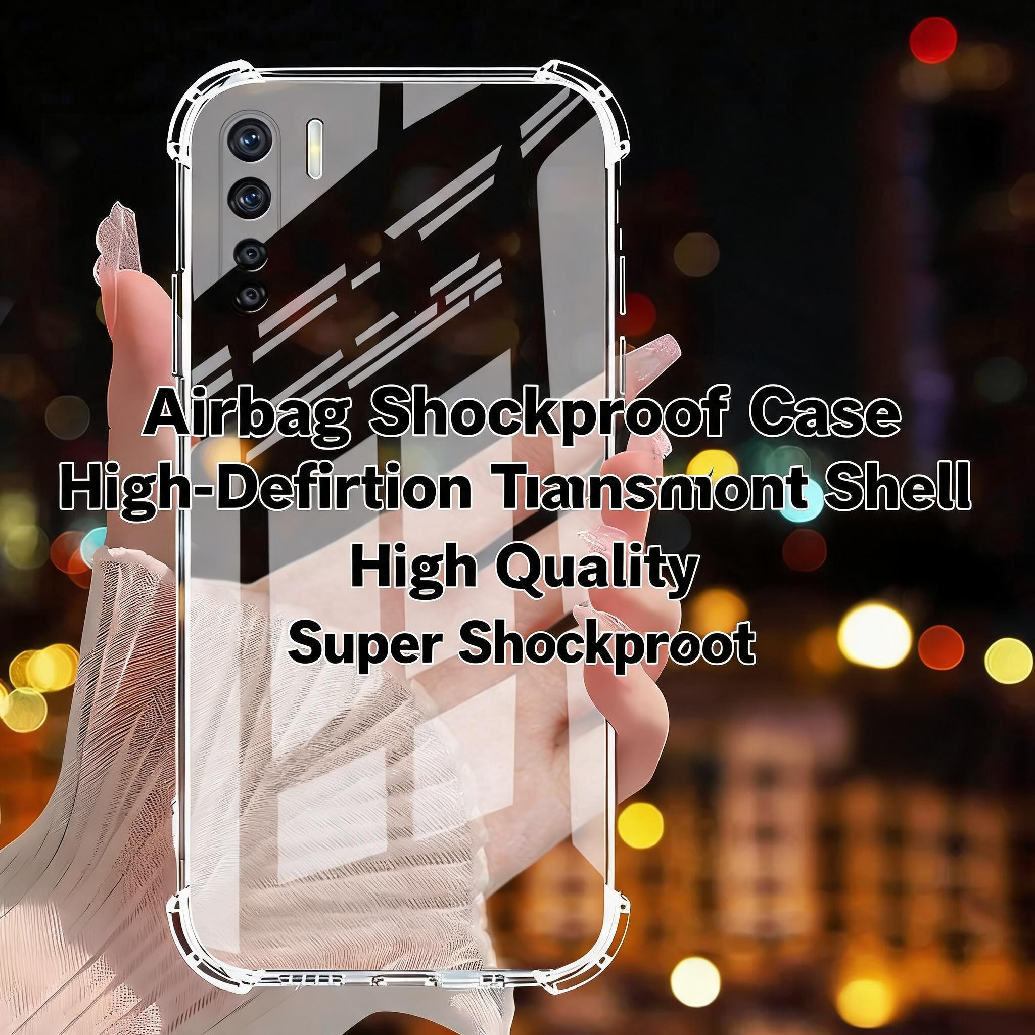Clear Case for Oppo A-Series Shockproof Airbag Corners Transparent Silicone Cover A53 A55 A57 A58 A72 A91 A93 5G Anti Drop Camera Protection Soft TPU Back Cover