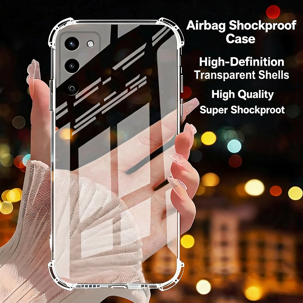Clear Case for Oppo A-Series Shockproof Airbag Corners Transparent Silicone Cover A53 A55 A57 A58 A72 A91 A93 5G Anti Drop Camera Protection Soft TPU Back Cover