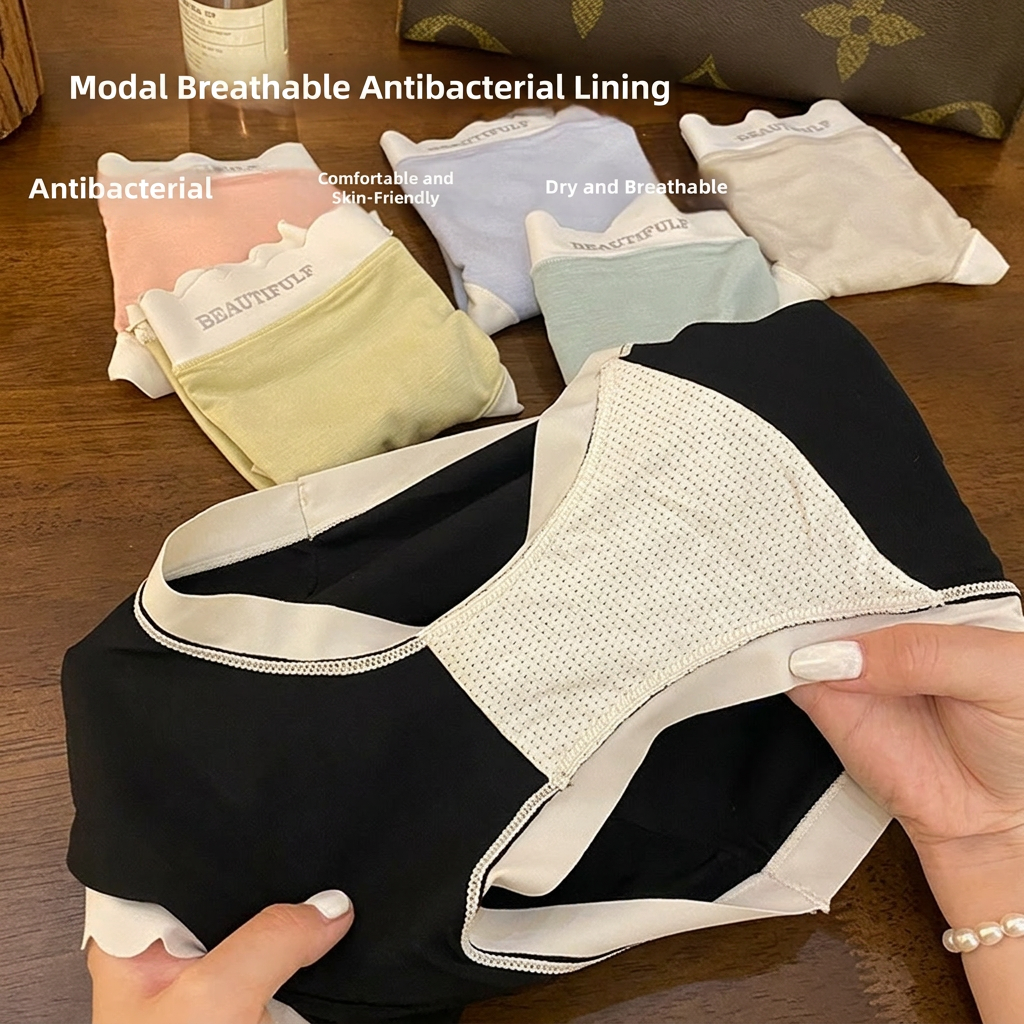 6 Pack Ladies Panties Mid Waist Seamless Cotton Soft chupi za wanawake Women Underwear