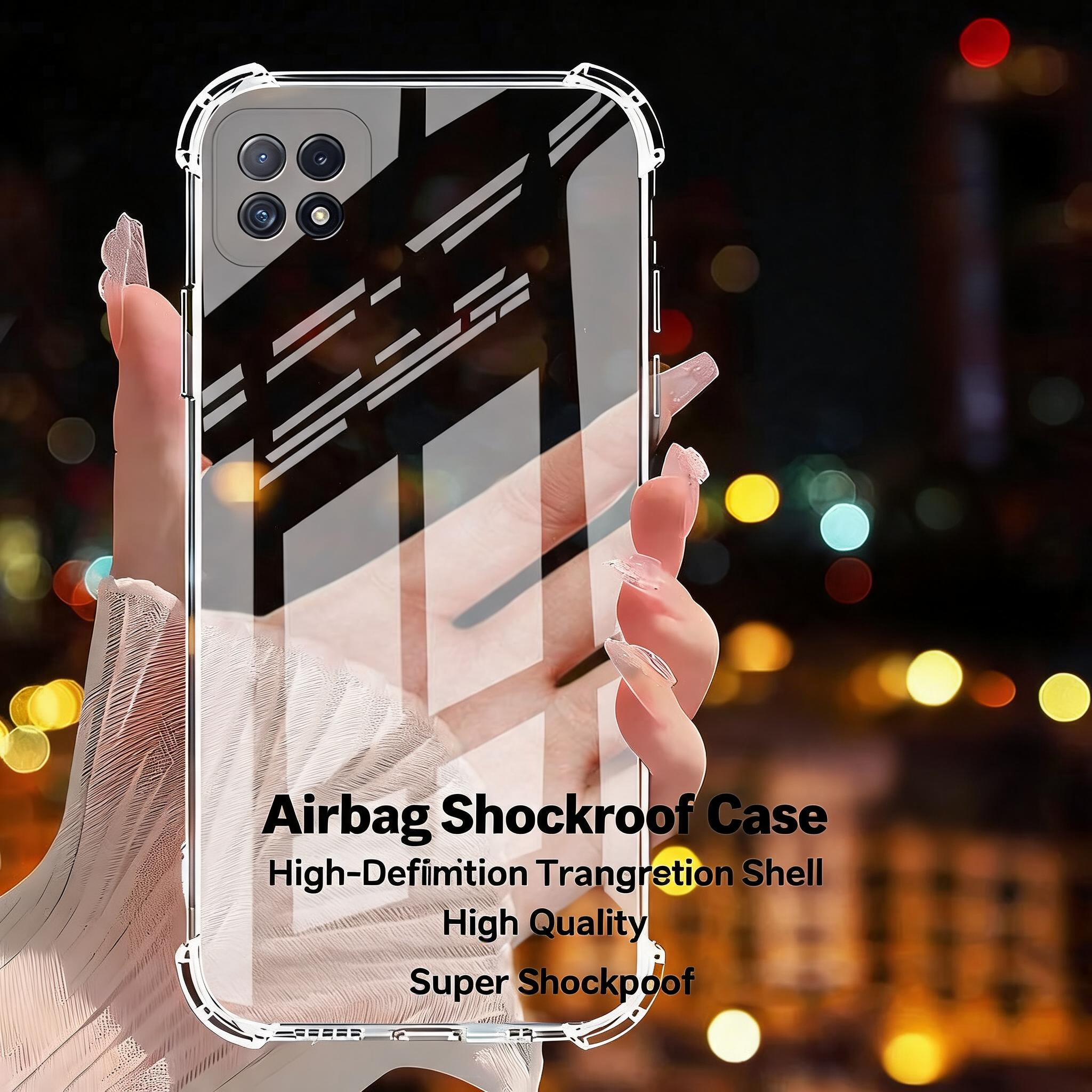 Clear Case for Oppo A-Series Shockproof Airbag Corners Transparent Silicone Cover A53 A55 A57 A58 A72 A91 A93 5G Anti Drop Camera Protection Soft TPU Back Cover