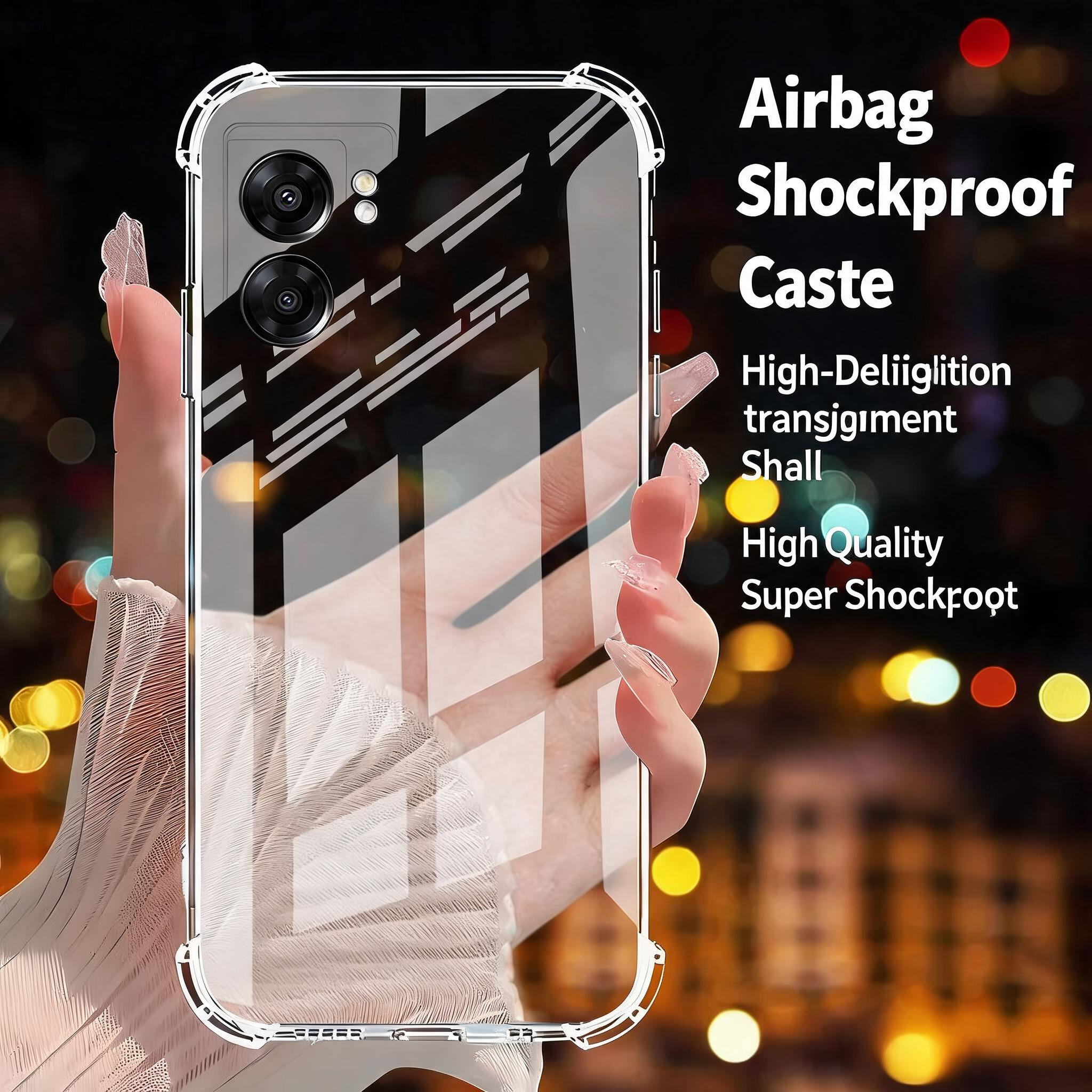 Clear Case for Oppo A-Series Shockproof Airbag Corners Transparent Silicone Cover A53 A55 A57 A58 A72 A91 A93 5G Anti Drop Camera Protection Soft TPU Back Cover