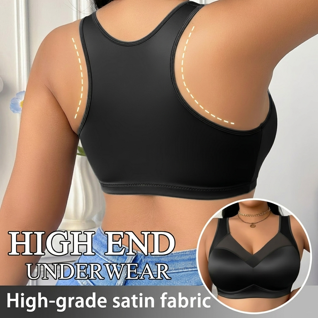 Wireless Bra Full Coverage No Underwire Back Smoothing Side Support Bra for Big Bust Women Comfortable Soft Everyday Full Cup Minimiser Sidiria