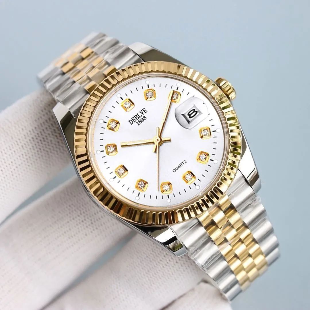 Mens Watch Gift for Him Luxury Quartz Business Watch Stainless Steel Date Calendar Luminous Waterproof Gold Silver Two Tone Classic Dress Wrist Watch