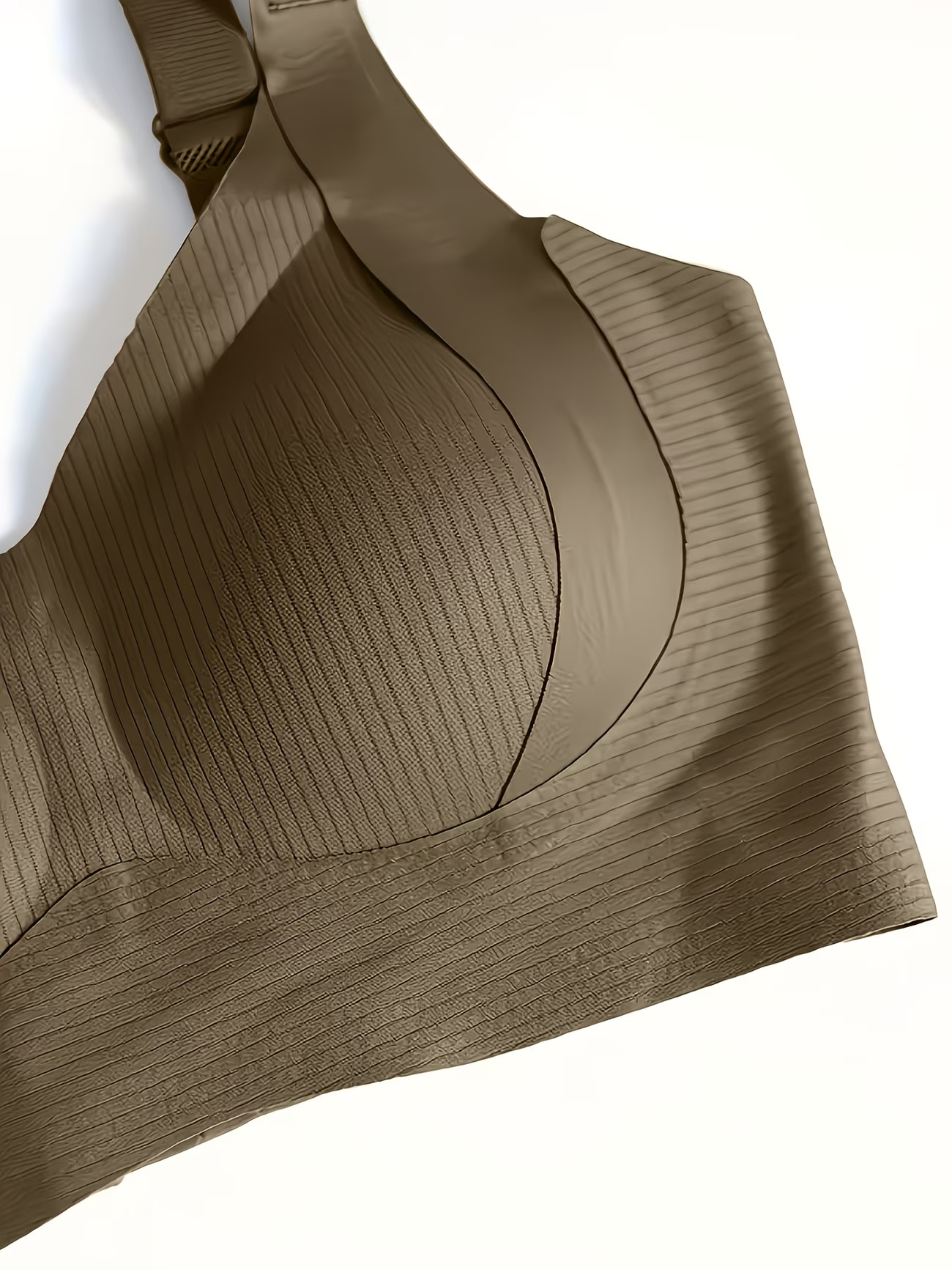 Wireless Push Up Bra Women Seamless Ribbed Comfort Bra No Underwire Adjustable Straps Full Coverage Everyday Bra