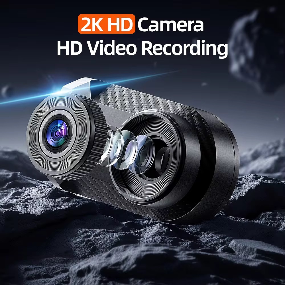 Motorcycle Dash Cam 2K WiFi IP67 Waterproof Motorbike Camera 130° Wide Angle Colour Night Vision Loop Recording Boda Boda Pikipiki Dashcam Type-C App Control