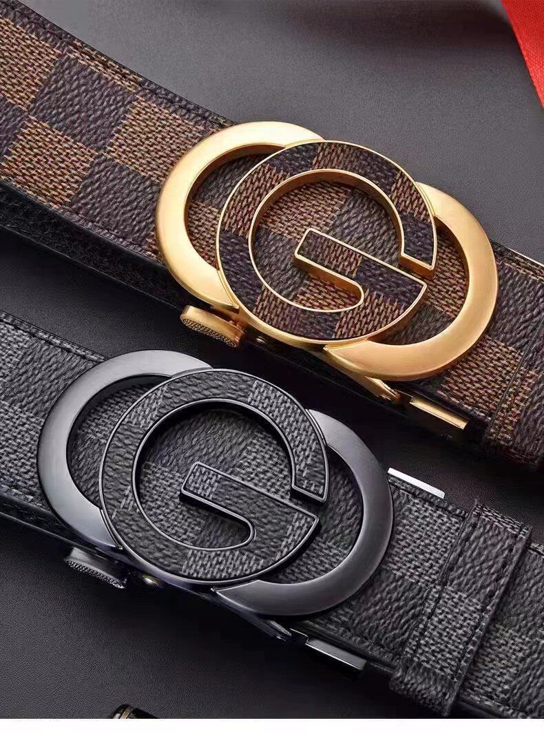 Automatic Buckle Belt Men Leather 120cm Sliding Belt No Holes Adjustable Official Office Formal Suit Belt for Men Alloy Buckle