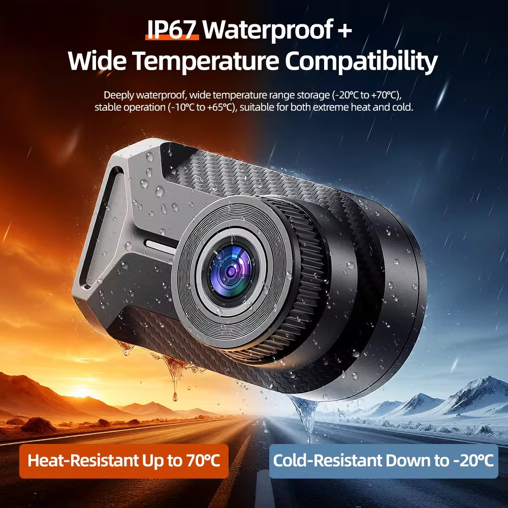 Motorcycle Dash Cam 2K WiFi IP67 Waterproof Motorbike Camera 130° Wide Angle Colour Night Vision Loop Recording Boda Boda Pikipiki Dashcam Type-C App Control