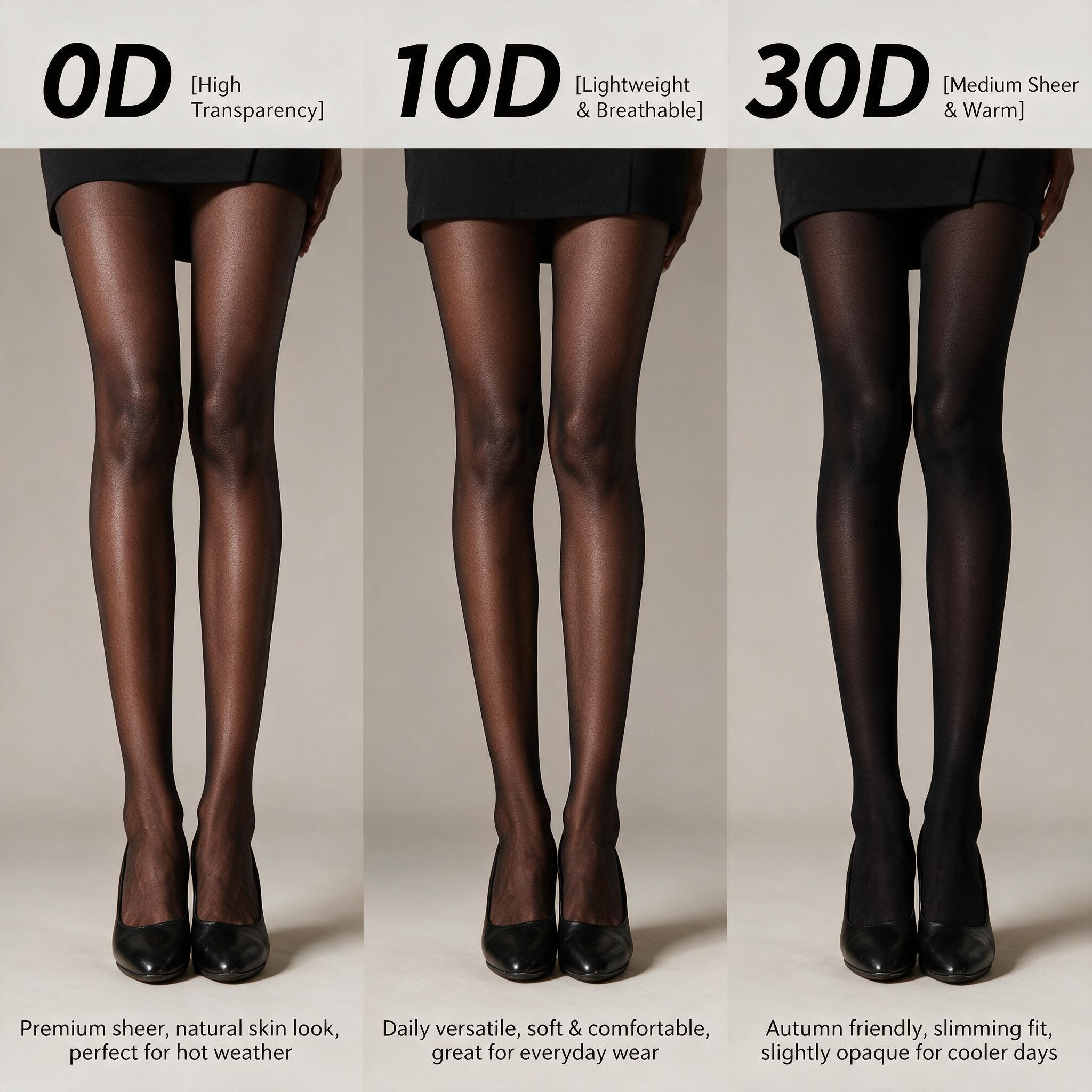 3 pcs Women Black Stockings Pantyhose Sheer Tights 3 Thickness Options Ultra Sheer  Anti-Snag Elastic Soft Office Church Daily Wear One Size Fits Most