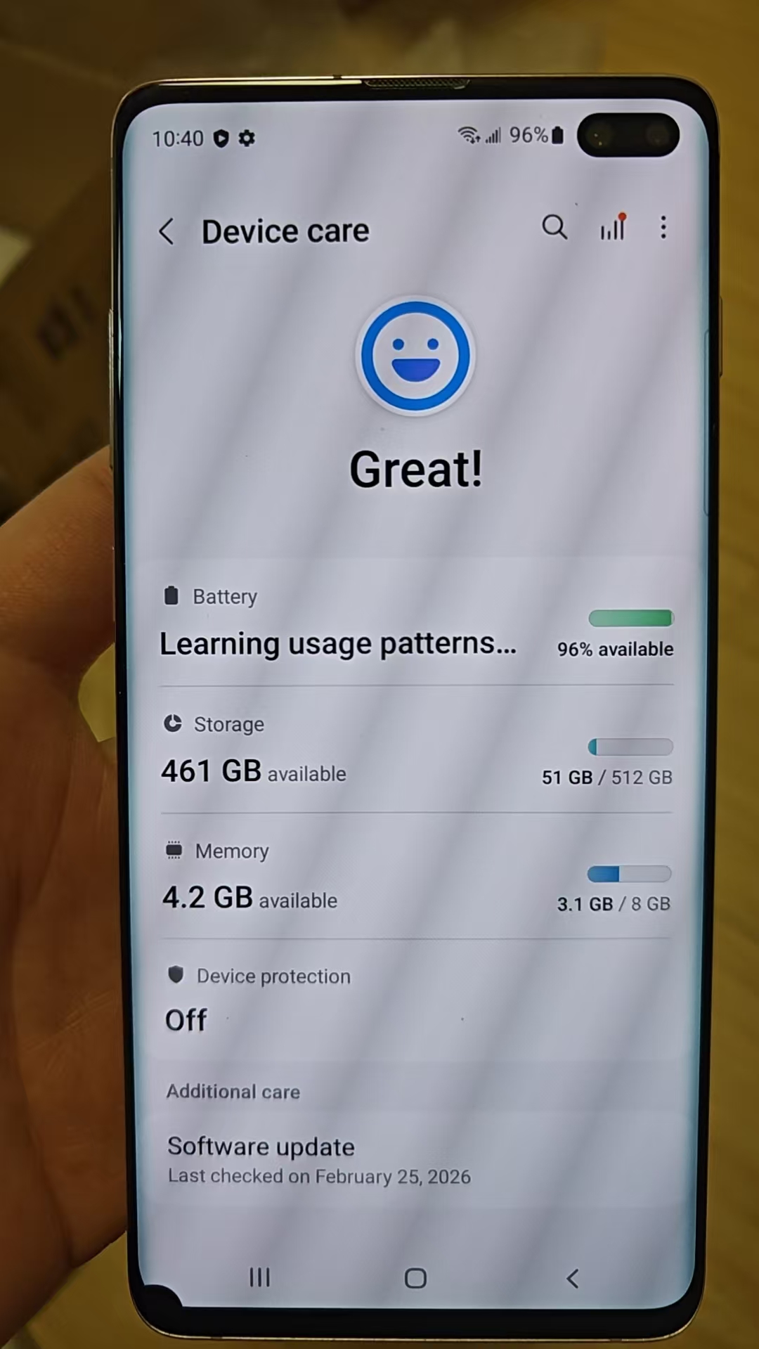 Refurbished phone Samsung Galaxy S10+ 6.4 inch 8GB+128GB/512GB single sim 4100mah 12mp+10mp Samsung Galaxy S10 plus smartphone