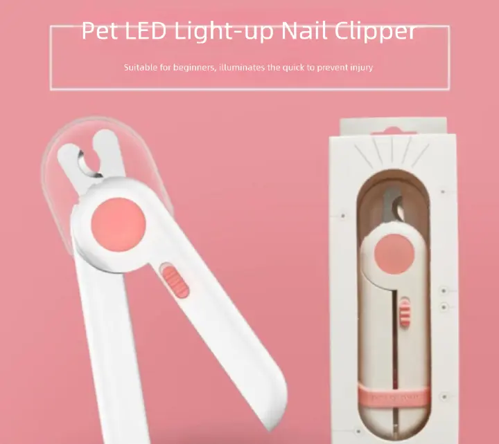 Pet Nail Clipper with LED Light, Professional Dog Cat Nail Trimmer Safety Guard Sharp Blade for Small Large Pets, Illuminates Blood Line Prevents Over-Cutting for Grooming