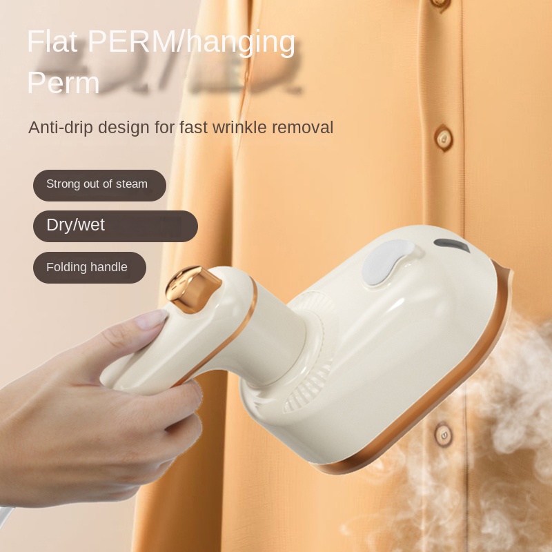 Steam Iron, 2 in 1 Dry & Wet Ironing Machine, Folding Handle, Vertical & Flat Iron, Powerful Steam, Includes Base, for Home Laundry Dorm Office Travel, Portable, Quick Ironing, Wrinkle-Free