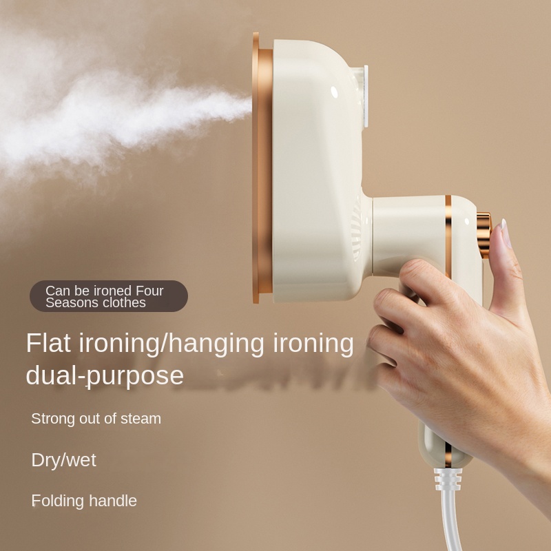Steam Iron, 2 in 1 Dry & Wet Ironing Machine, Folding Handle, Vertical & Flat Iron, Powerful Steam, Includes Base, for Home Laundry Dorm Office Travel, Portable, Quick Ironing, Wrinkle-Free