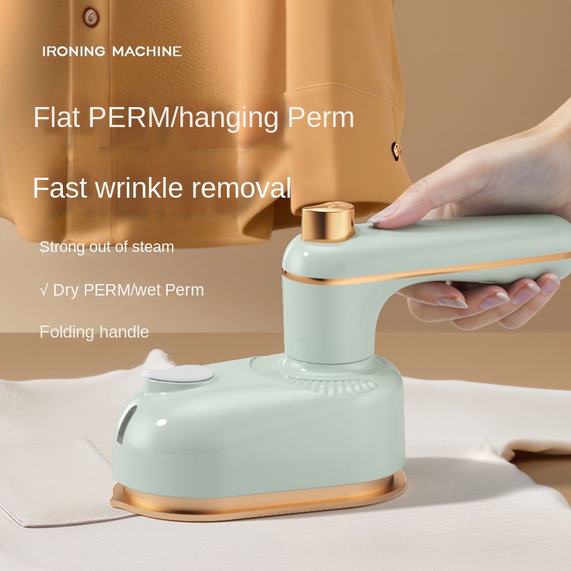 Steam Iron, 2 in 1 Dry & Wet Ironing Machine, Folding Handle, Vertical & Flat Iron, Powerful Steam, Includes Base, for Home Laundry Dorm Office Travel, Portable, Quick Ironing, Wrinkle-Free
