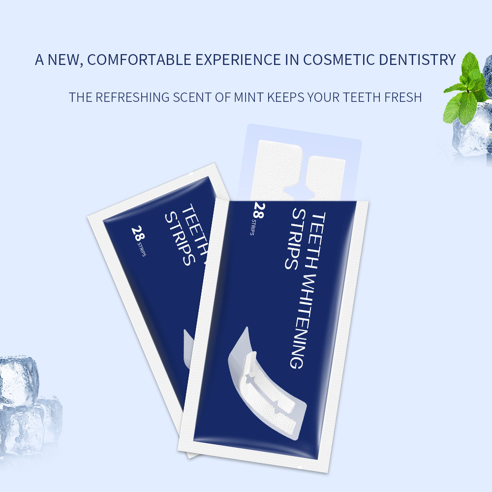 AHVTE Teeth Whitening Strips 28Pcs Mint Enzyme Formula, Remove Coffee Tea Wine Stains Yellow Teeth, Enamel Safe Sensitivity Free, Fast Visible Results In 3 Days For Adults Oral Care