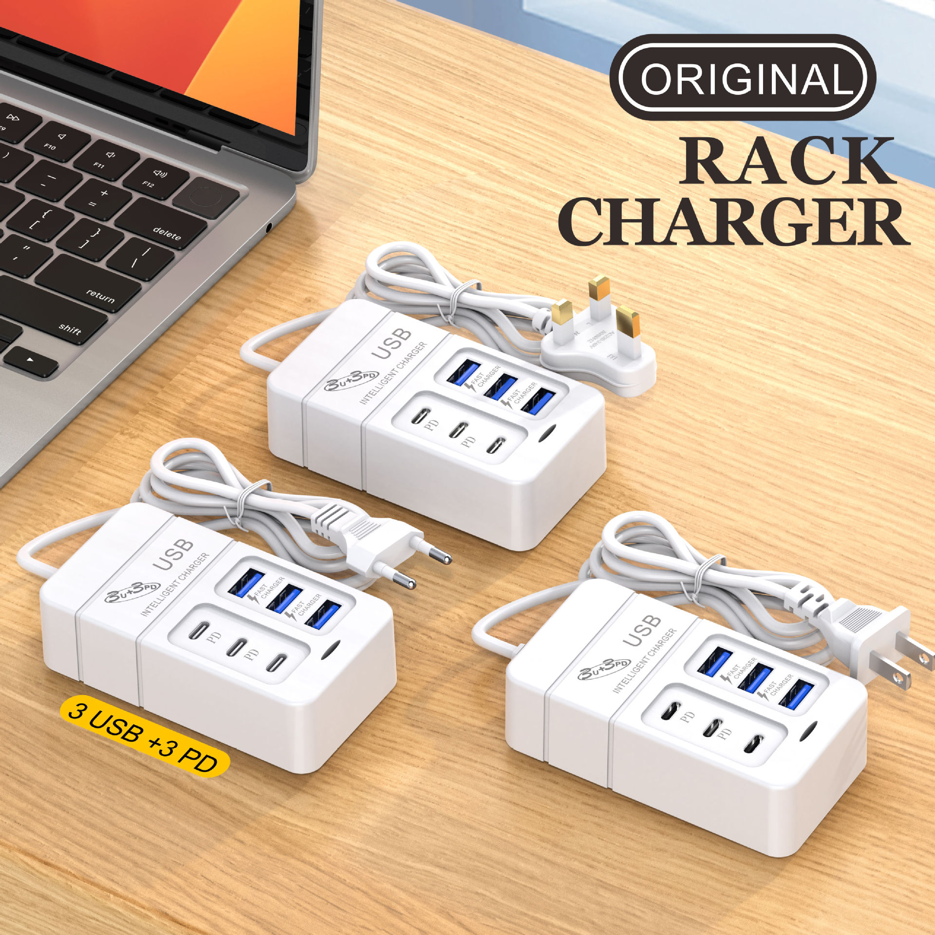 35W 6 Port Phone Charger, Multi USB Wall Charger Station With Smart IC Fast Charging, 3A Quick Charging Hub For Mobile Phone Tablet, Desktop Travel Charging Dock For Home Office