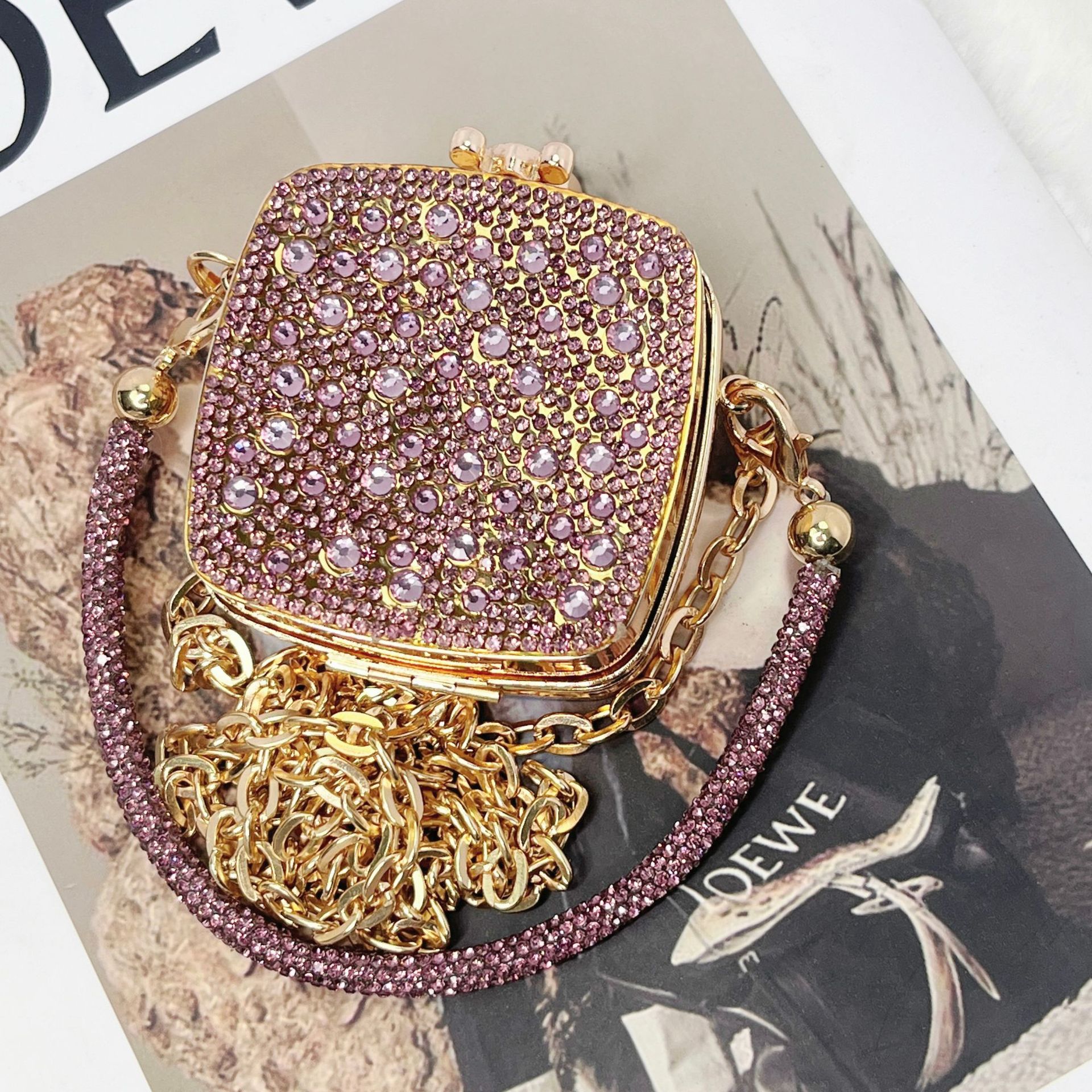 Acrylic Mini Crossbody Bag New Clear Makeup Purse Handbag With Detachable Chain Strap, Cute Small Shoulder Bag For Women Girls Travel Shopping Party, Fashion Cosmetic Storage Pouch Top Handle Satchel