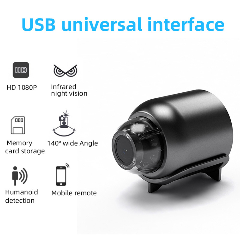 1080P WiFi Security Camera Wireless Mini Home Surveillance Camera with Infrared Night Vision, 140° Wide Angle Motion Detection, Remote Access via Phone App for Home Office Shop Baby Monitor Pet