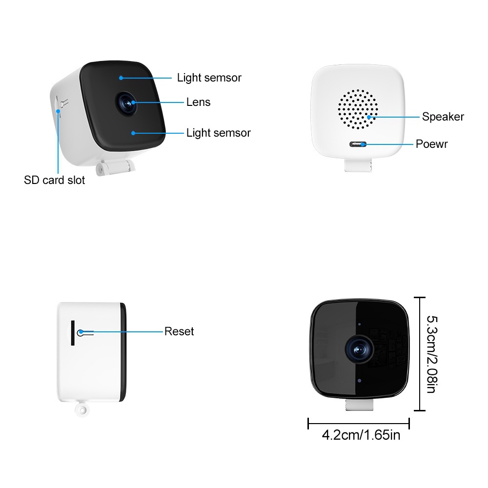 Two-Way Audio Voice Intercom WiFi Surveillance Camera – AI Color Night Vision 1080P Smart Security Camera With WiFi,  Remote Live View, Motion Alert, Indoor Outdoor Home Shop Surveillance