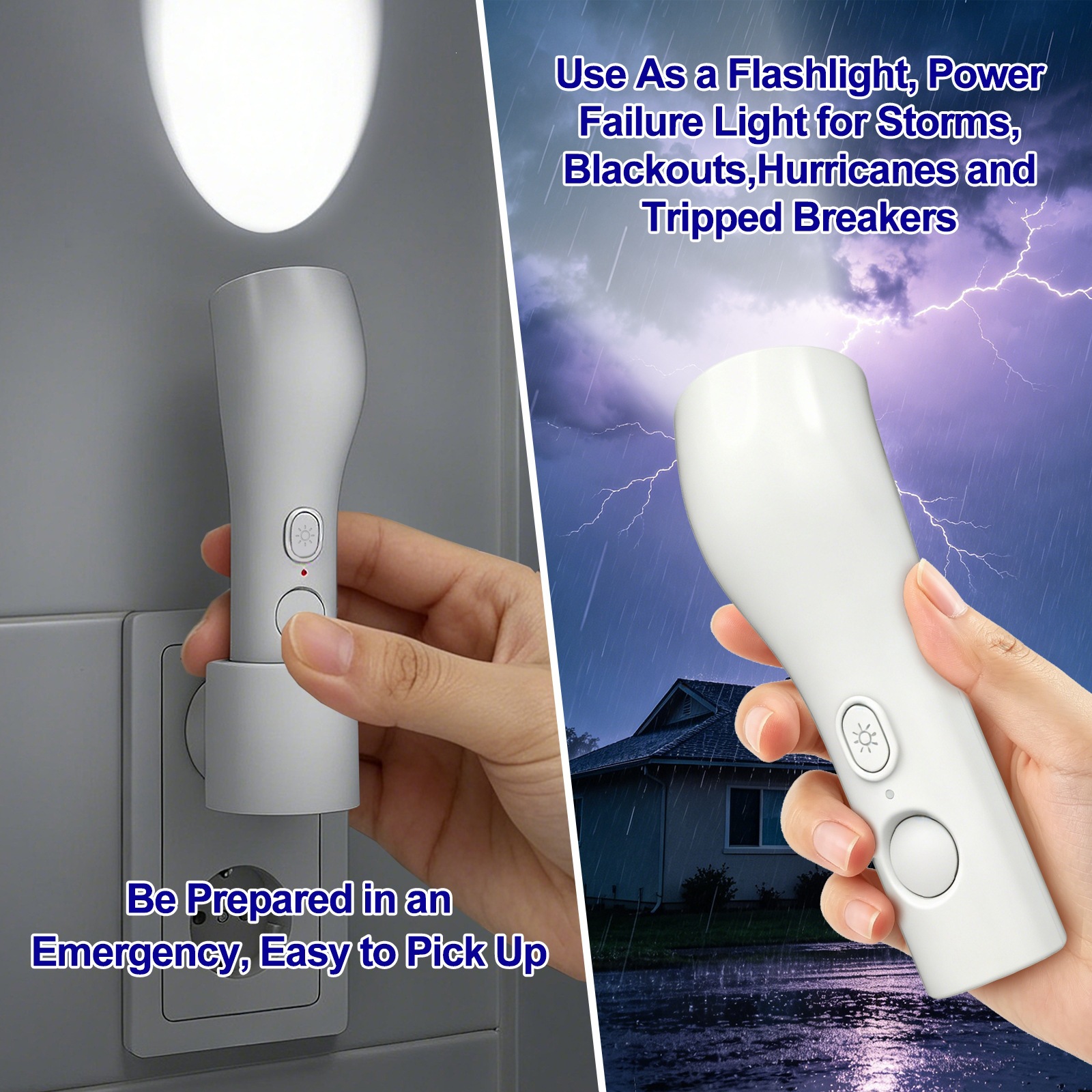 Motion Sensor Light 2-in-1 Motion Sensor Night Light,Rechargeable LED Night Light With Flashlight,Auto-On Human Lnduction Lamp For Bedroom Hallway,Power Failure Emergency Light,Wall Plug-in Nightlight