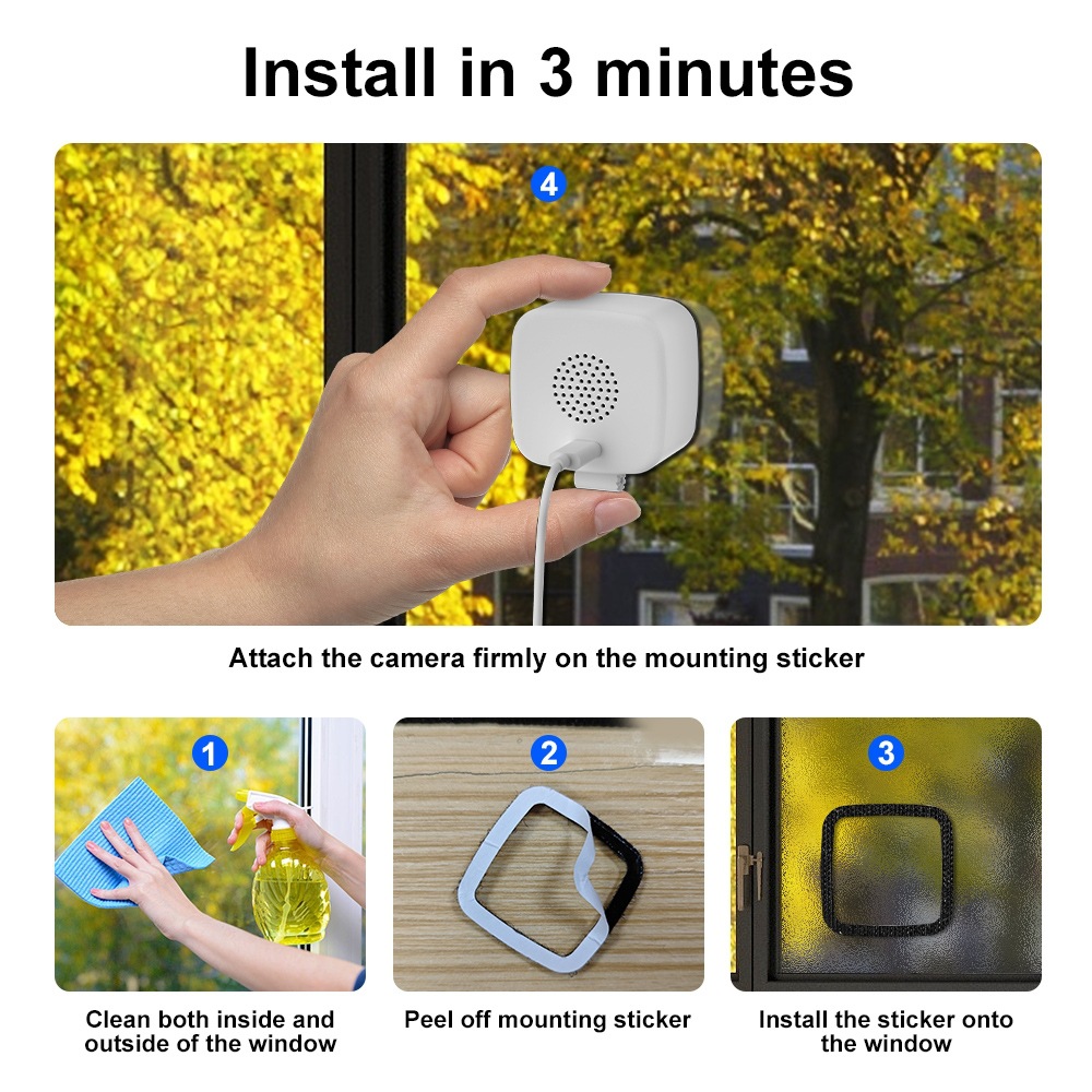 Two-Way Audio Voice Intercom WiFi Surveillance Camera – AI Color Night Vision 1080P Smart Security Camera With WiFi,  Remote Live View, Motion Alert, Indoor Outdoor Home Shop Surveillance